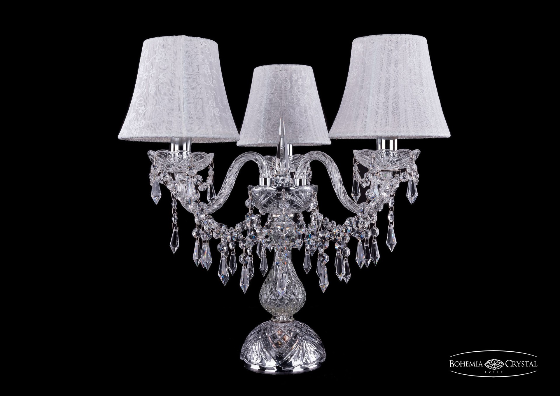 Настольная лампа Bohemia 1403 1403L/3/141-39/Ni/SH41-160