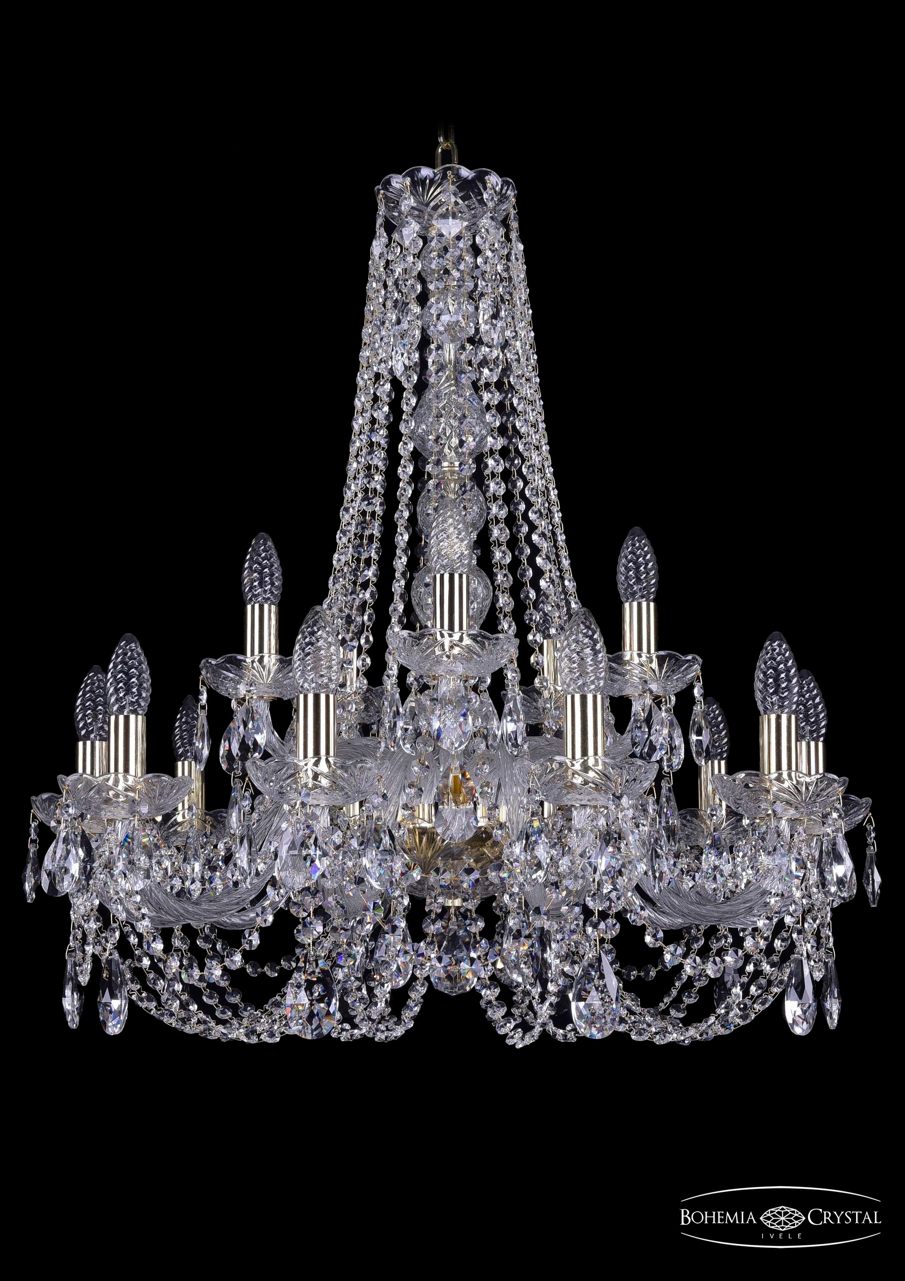 Подвесная хрустальная люстра 1406 Bohemia 1406/10+5/240/h-75 G