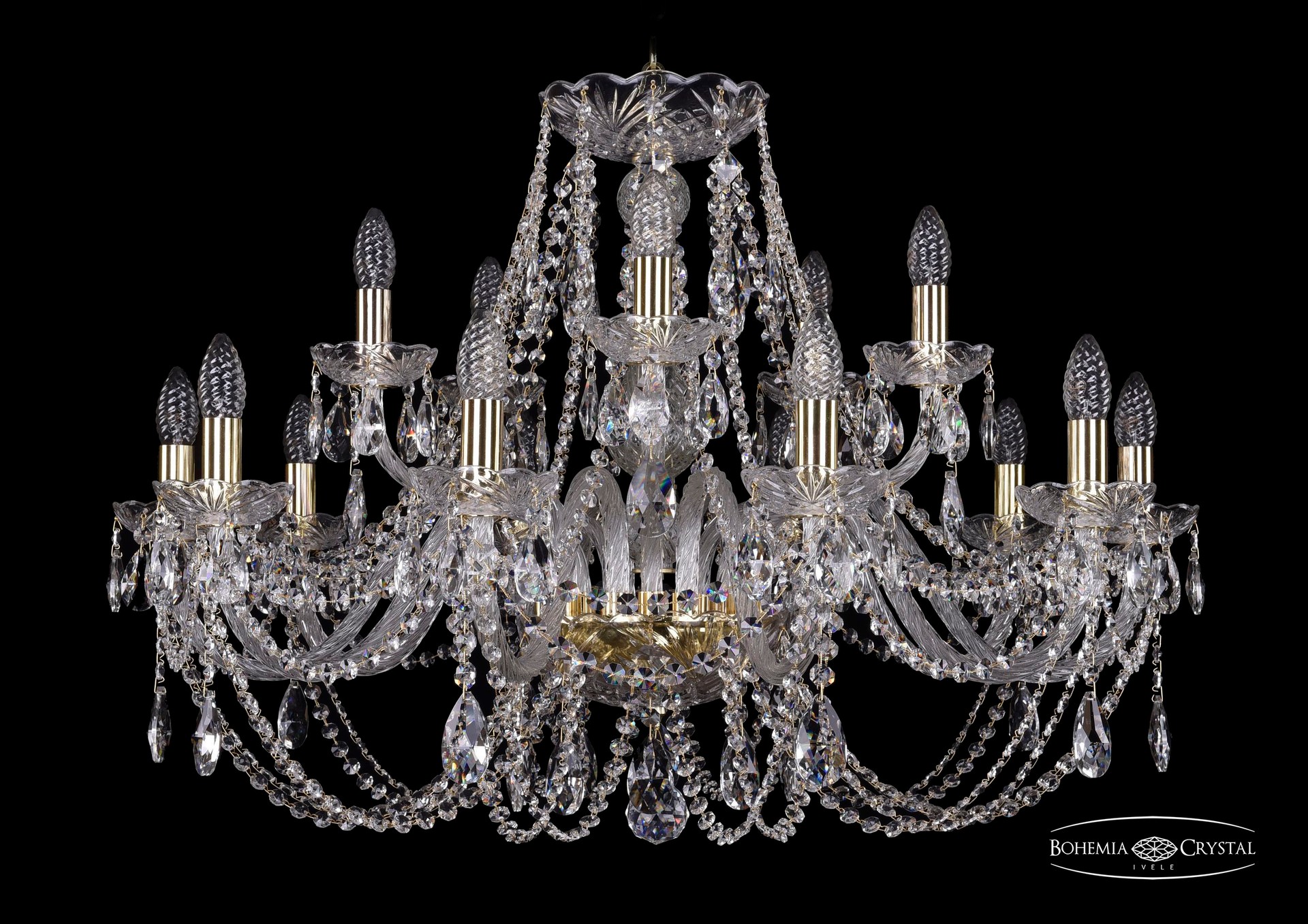 Подвесная хрустальная люстра 1406 Bohemia 1406/10+5/300 G