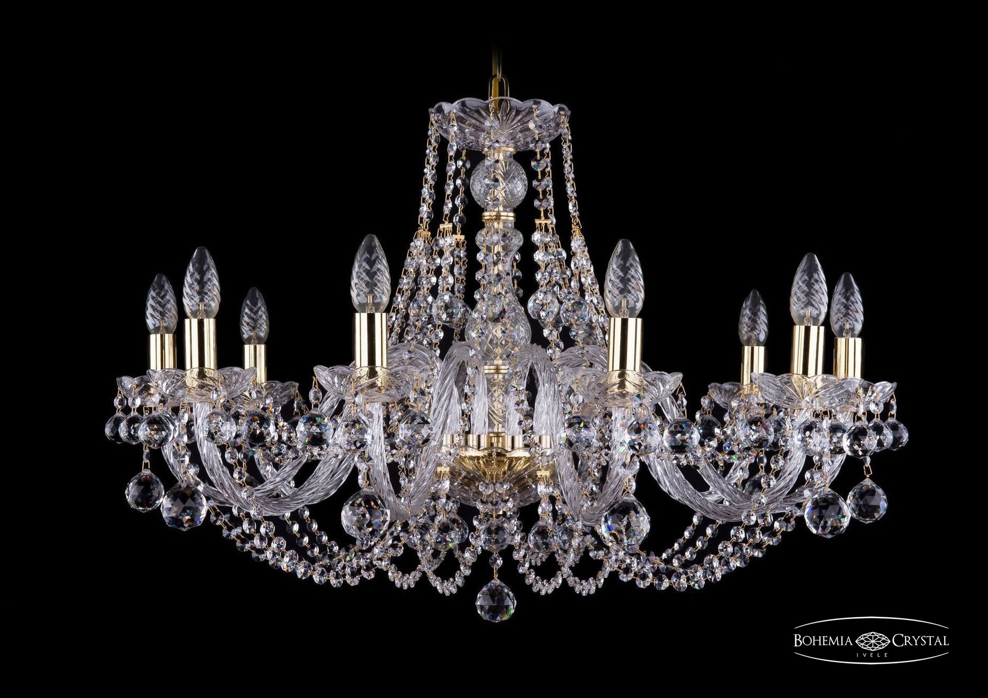 Подвесная хрустальная люстра 1406 Bohemia 1406/10/300 G Balls