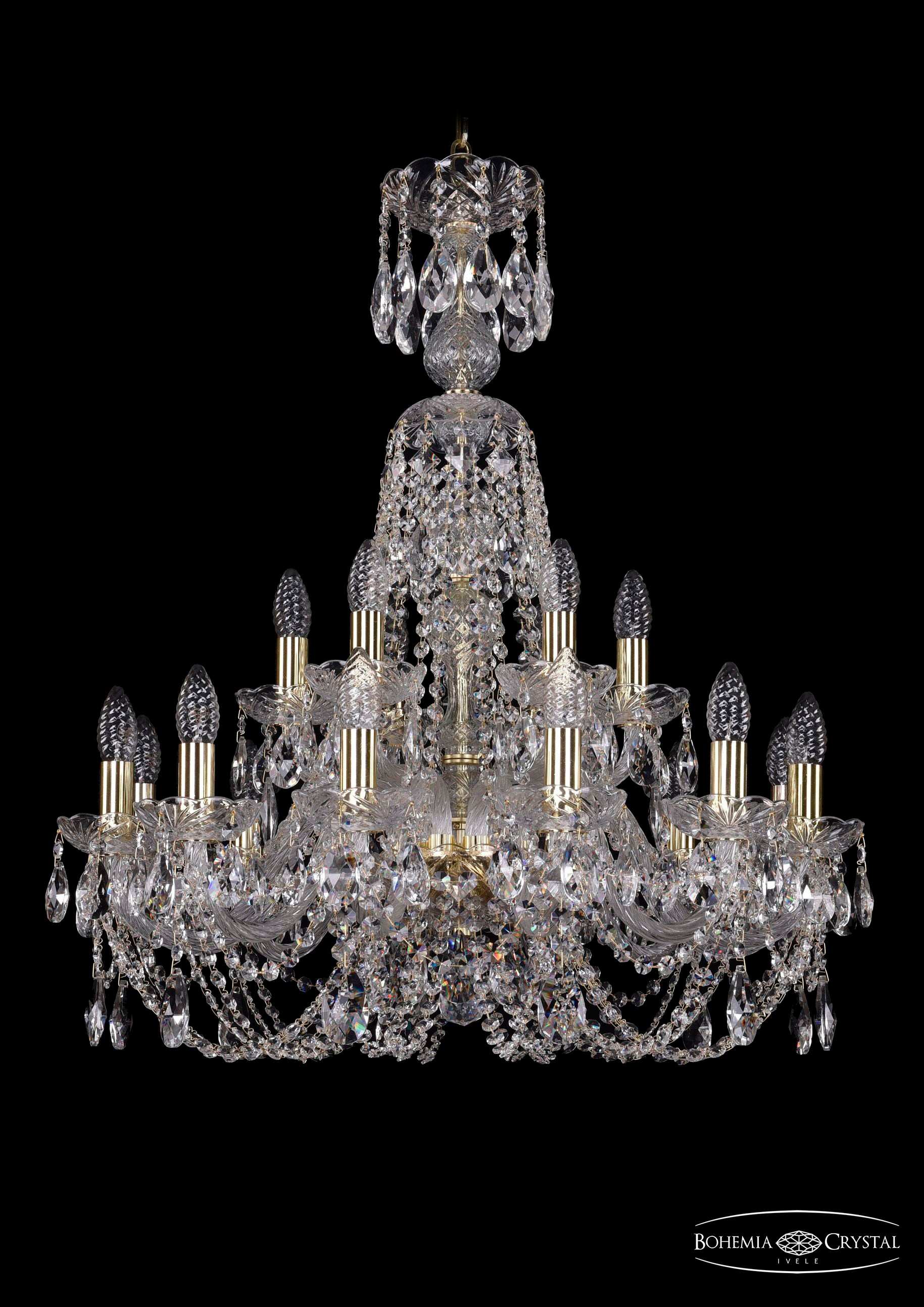 Подвесная хрустальная люстра 1406 Bohemia 1406/12+6/240/XL-78 G