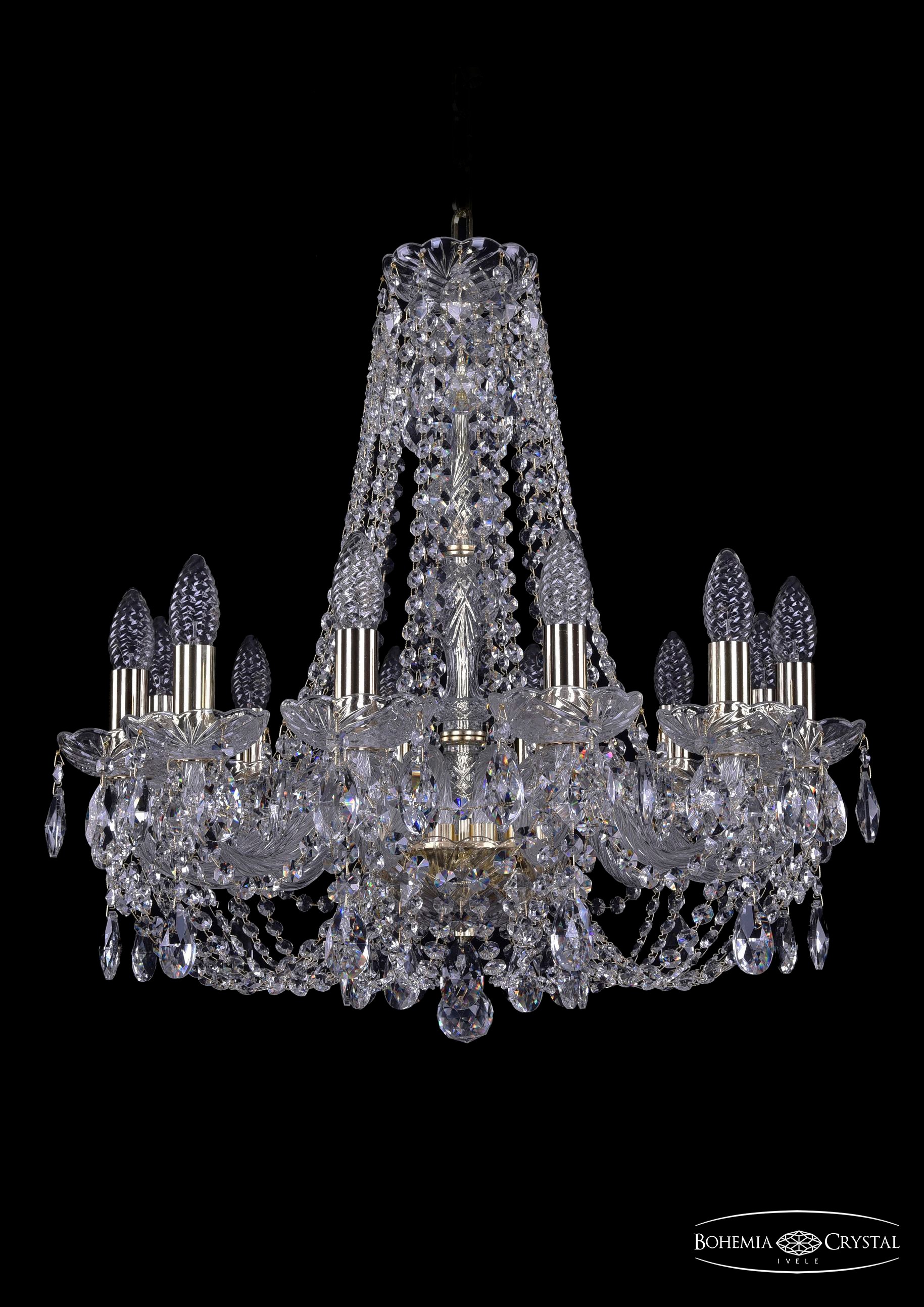 Подвесная хрустальная люстра 1406 Bohemia 1406/12/195/h-60 G