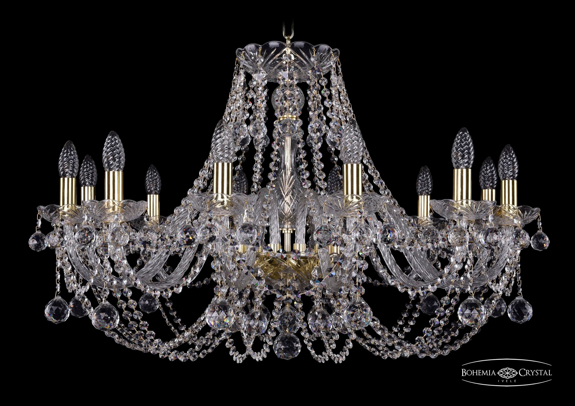 Подвесная хрустальная люстра 1406 Bohemia 1406/12/300 G Balls