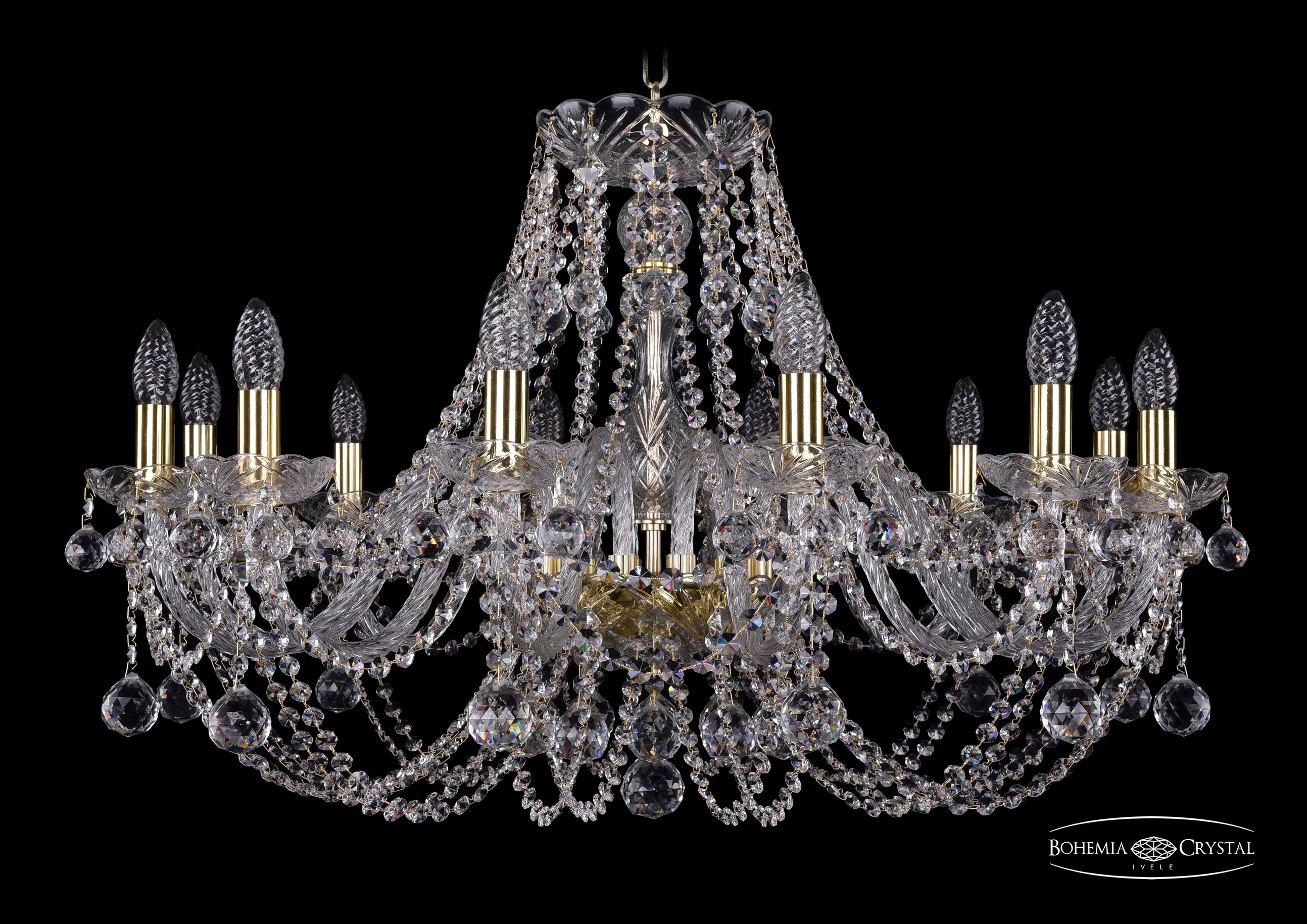 Подвесная хрустальная люстра 1406 Bohemia 1406/12/300 G Balls