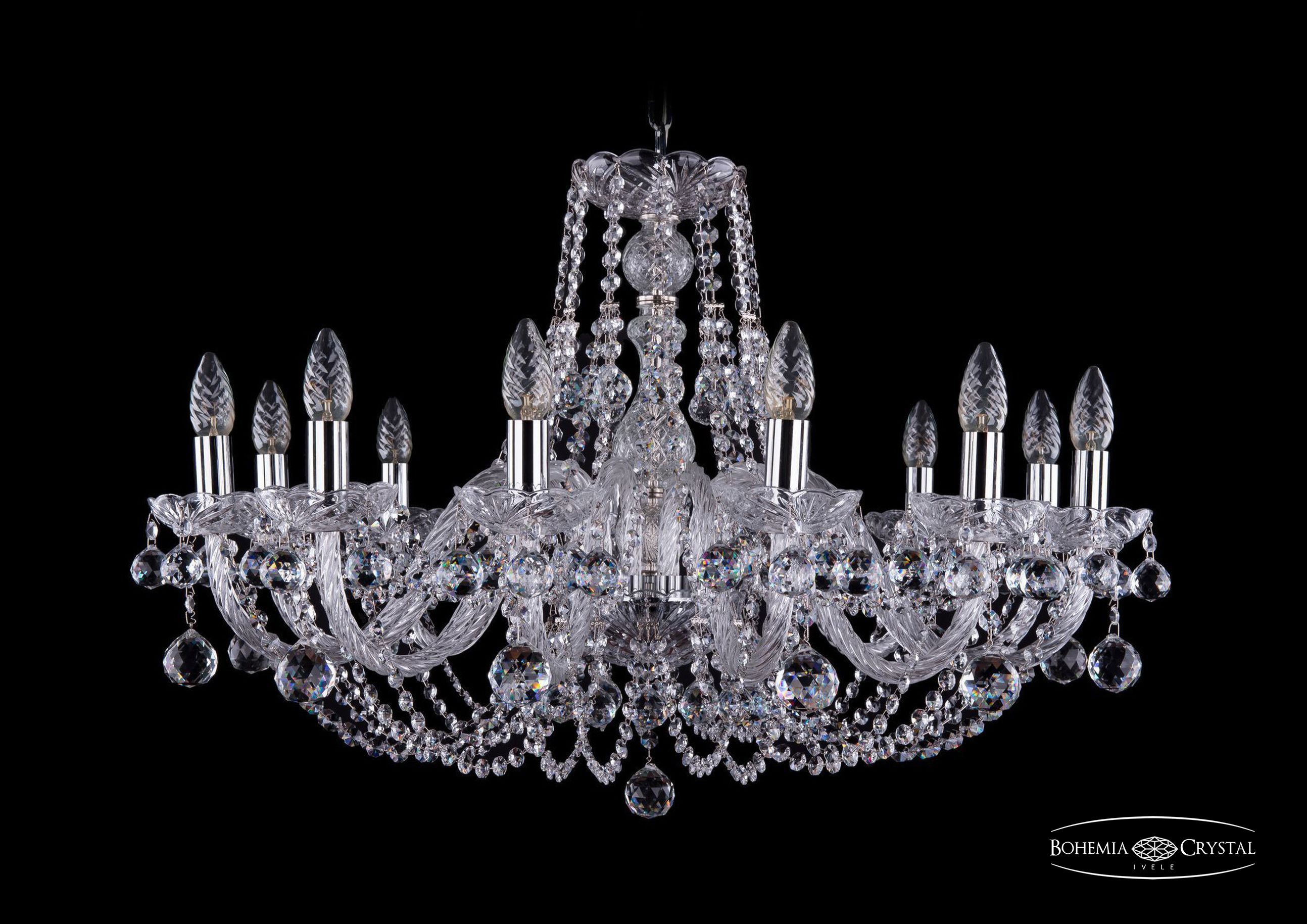 Подвесная хрустальная люстра 1406 Bohemia 1406/12/300 Ni Balls