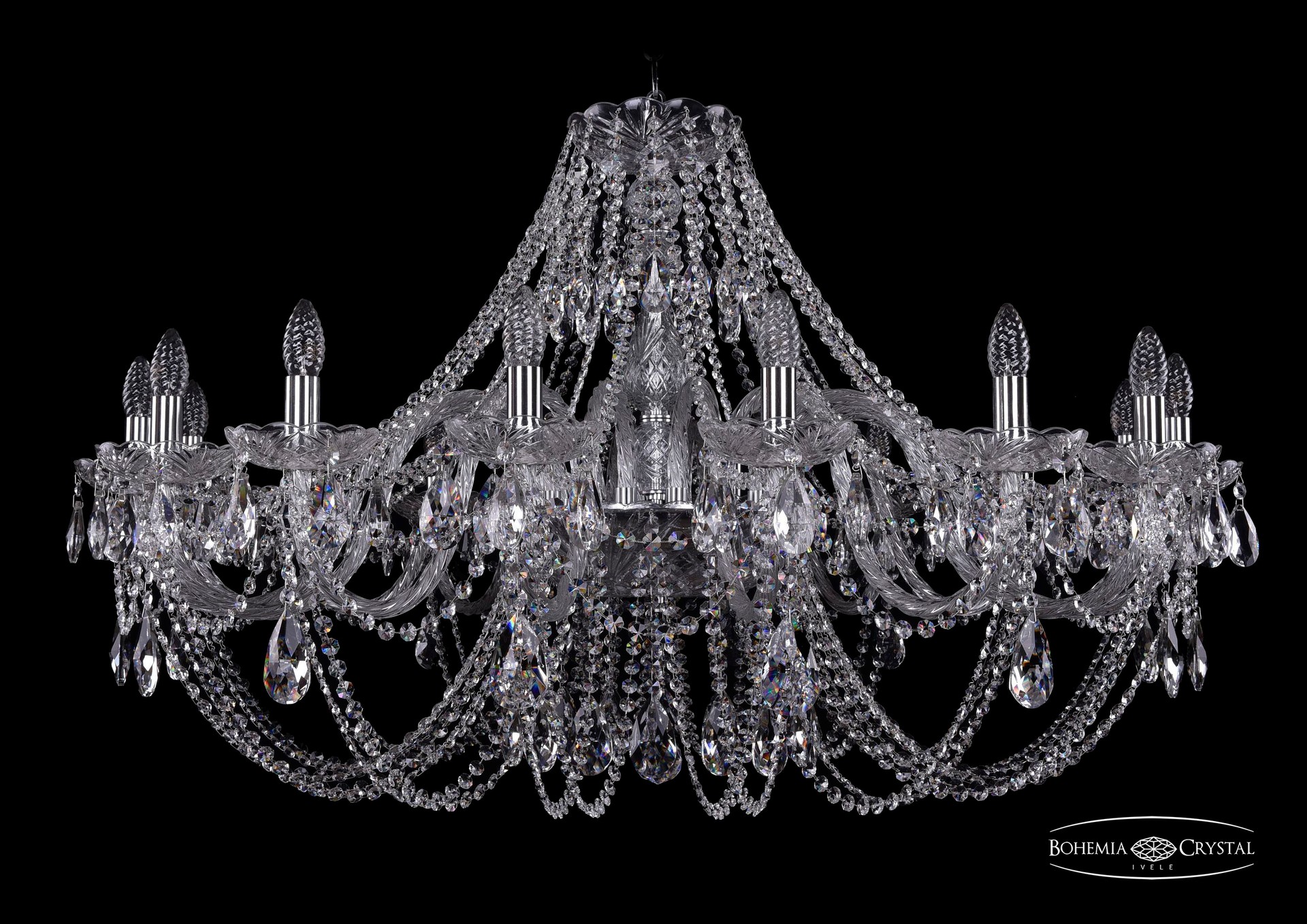 Подвесная хрустальная люстра 1406 Bohemia 1406/16/400 Ni