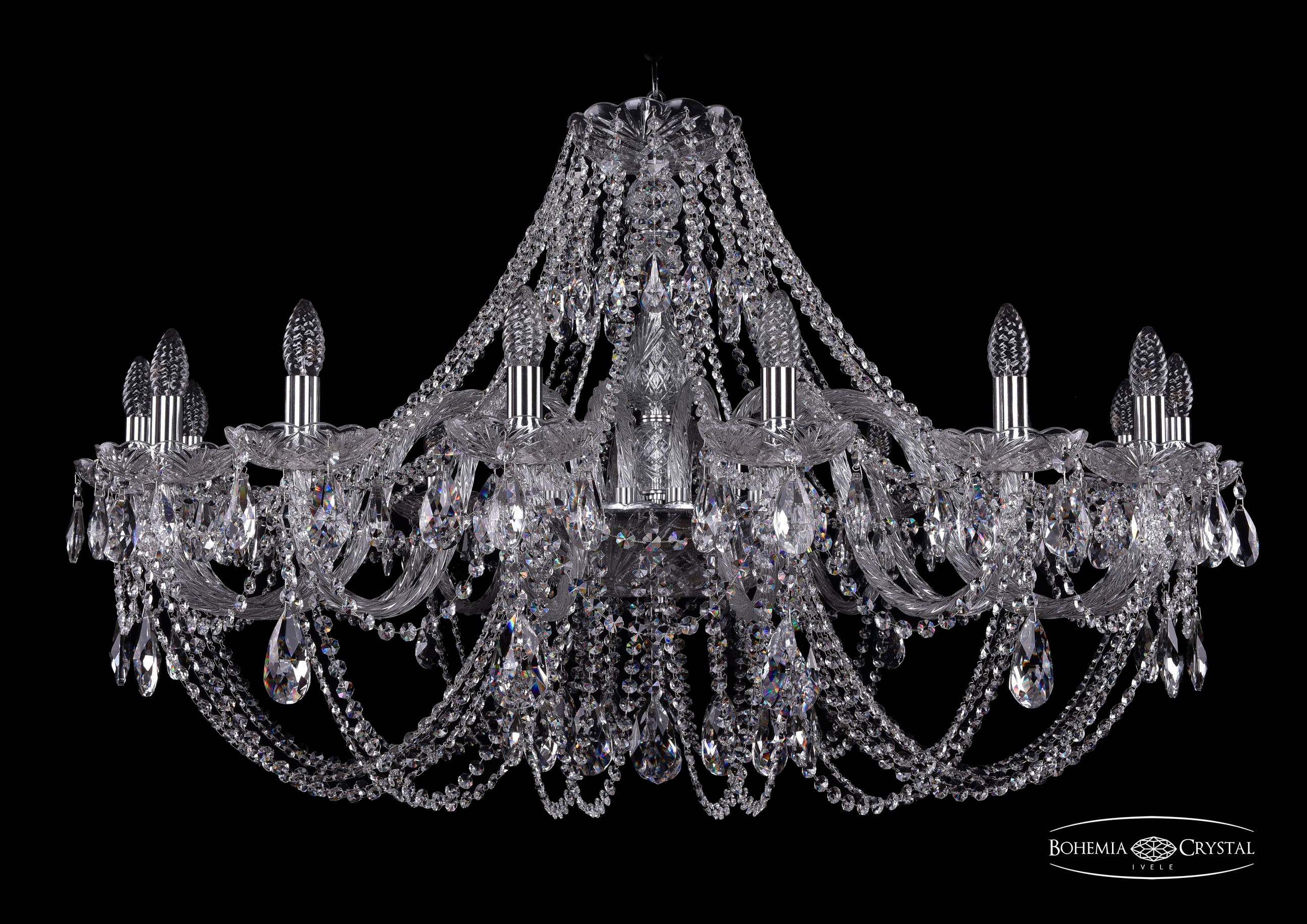 Подвесная хрустальная люстра 1406 Bohemia 1406/16/400 Ni