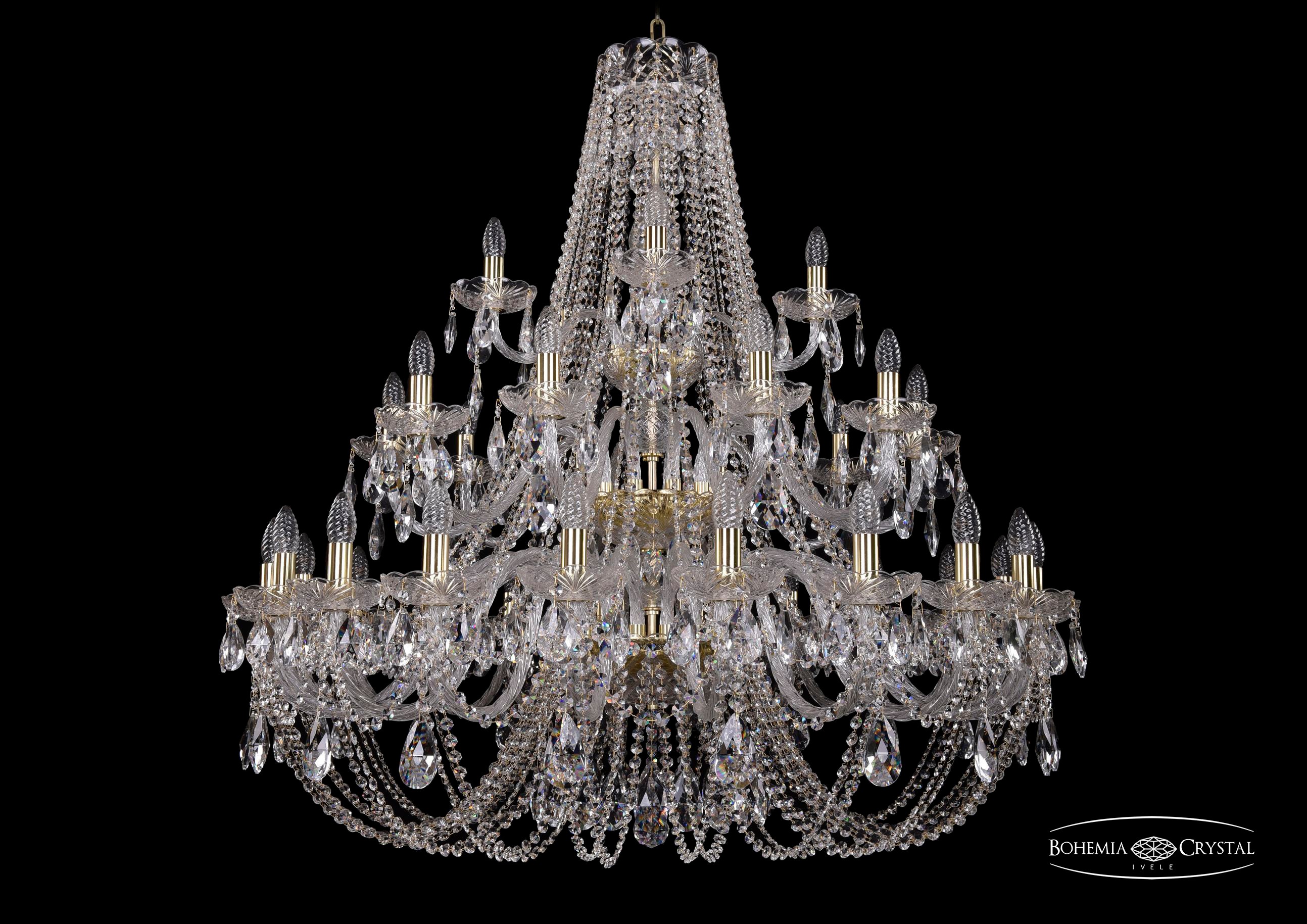 Подвесная хрустальная люстра 1406 Bohemia 1406/20+10+5/400/3d G