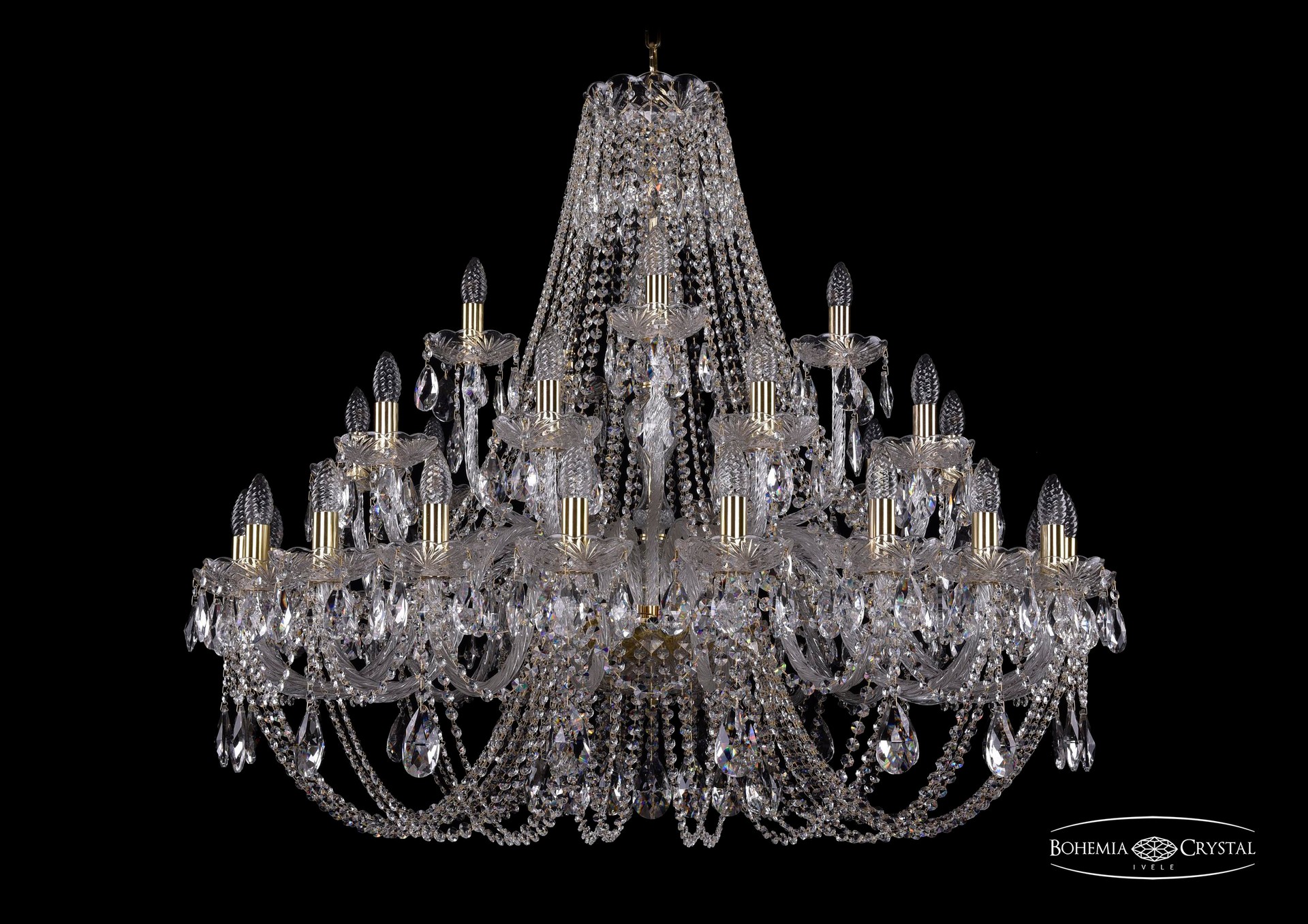 Подвесная хрустальная люстра 1406 Bohemia 1406/20+10+5/400 G