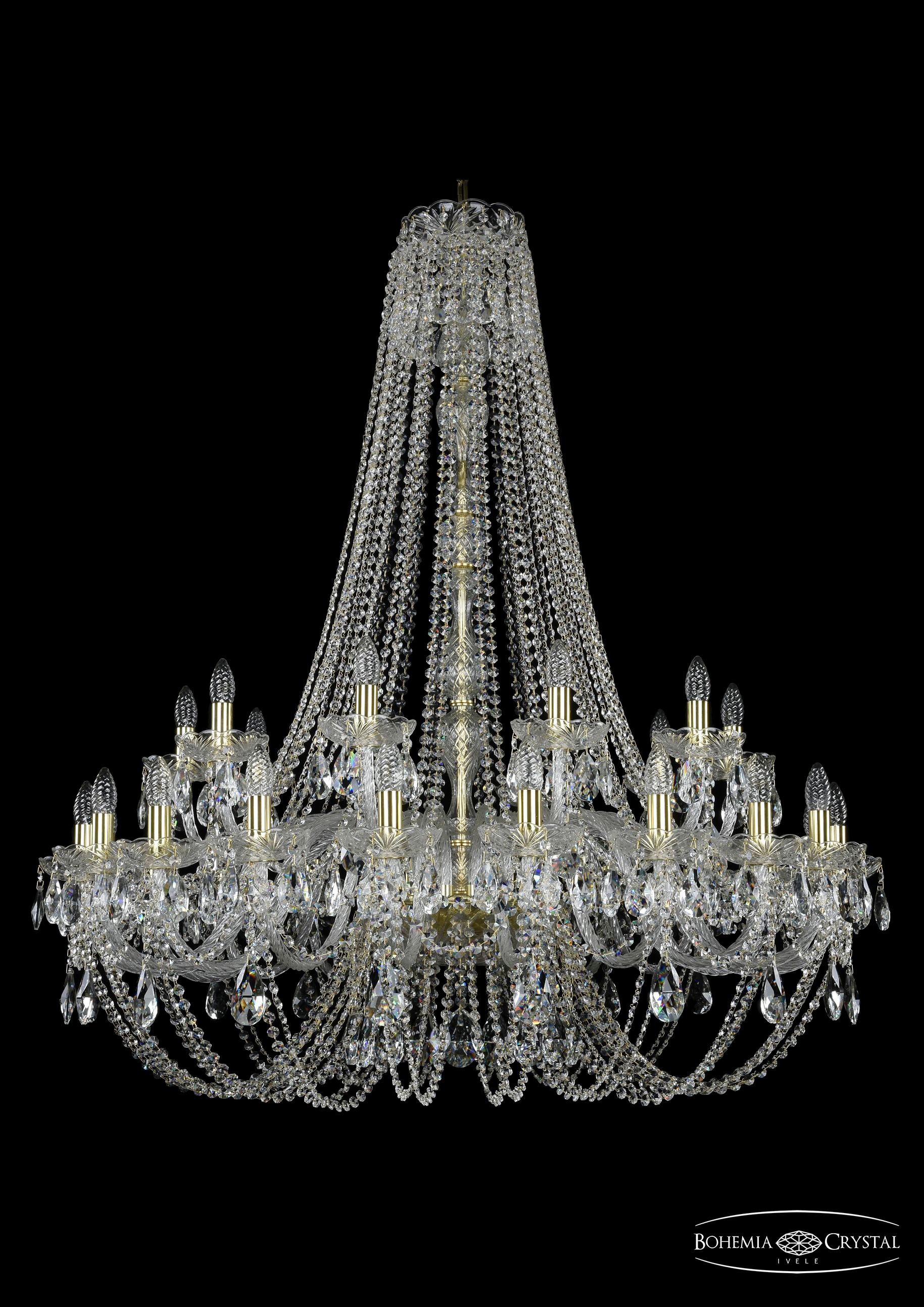 Подвесная хрустальная люстра 1406 Bohemia 1406/20+10/400/h-130 G