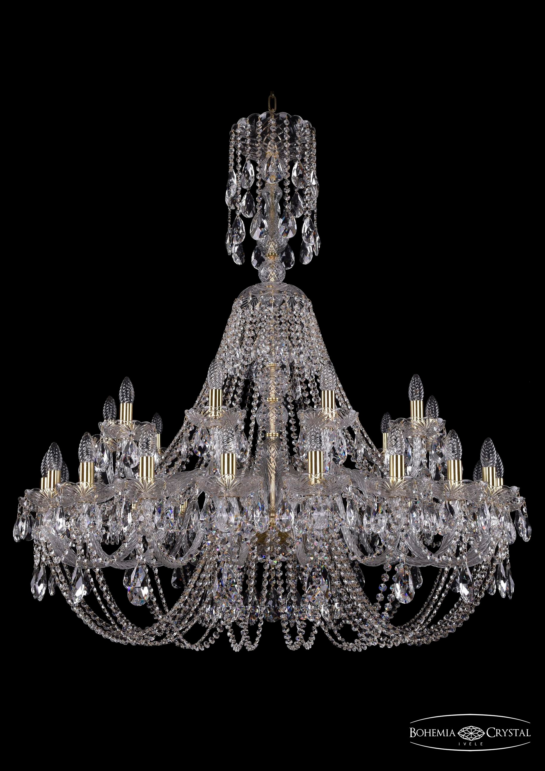 Подвесная хрустальная люстра 1406 Bohemia 1406/20+10/400/XL-129 G