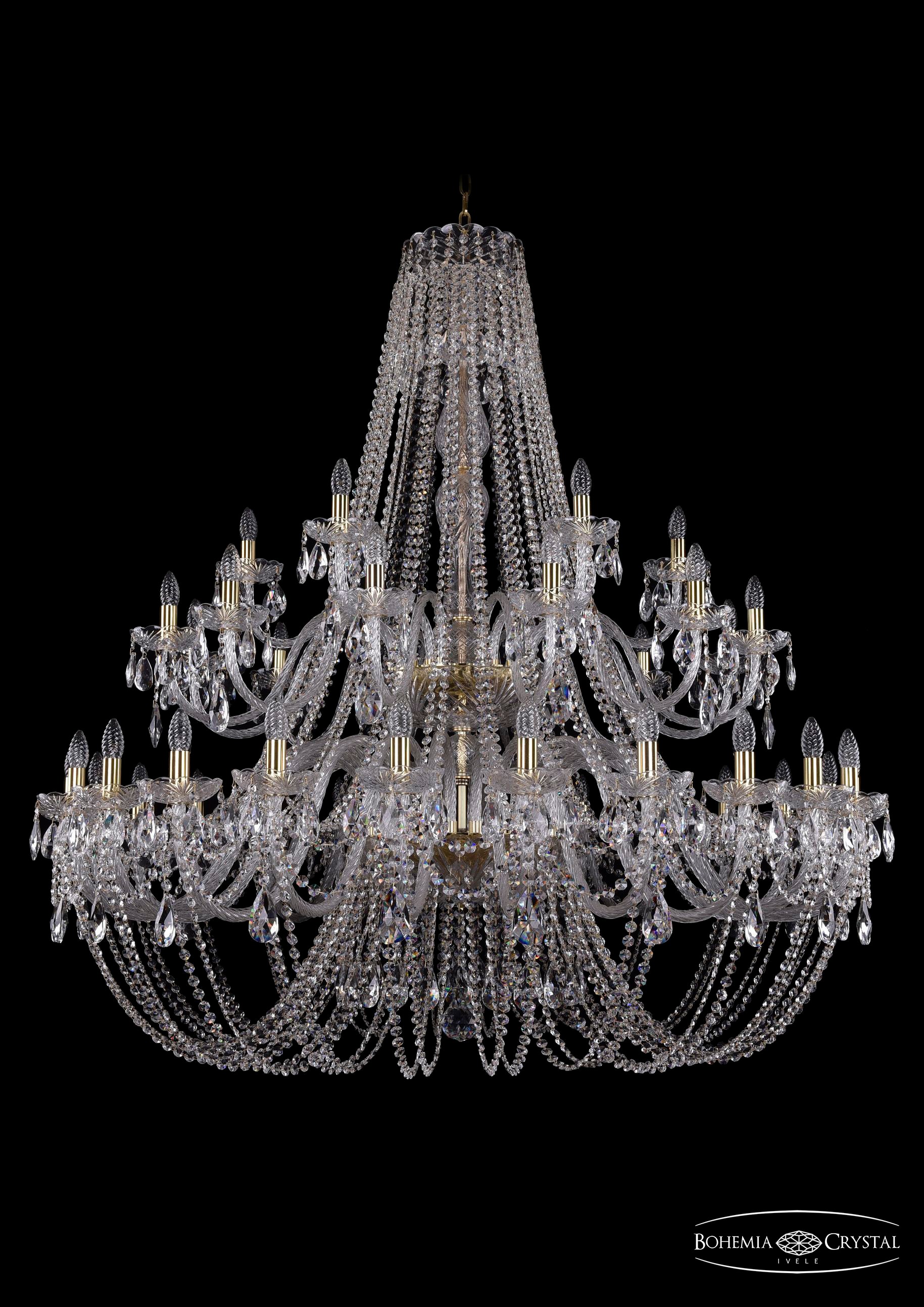Подвесная хрустальная люстра 1406 Bohemia 1406/24+12+6/530/2d G