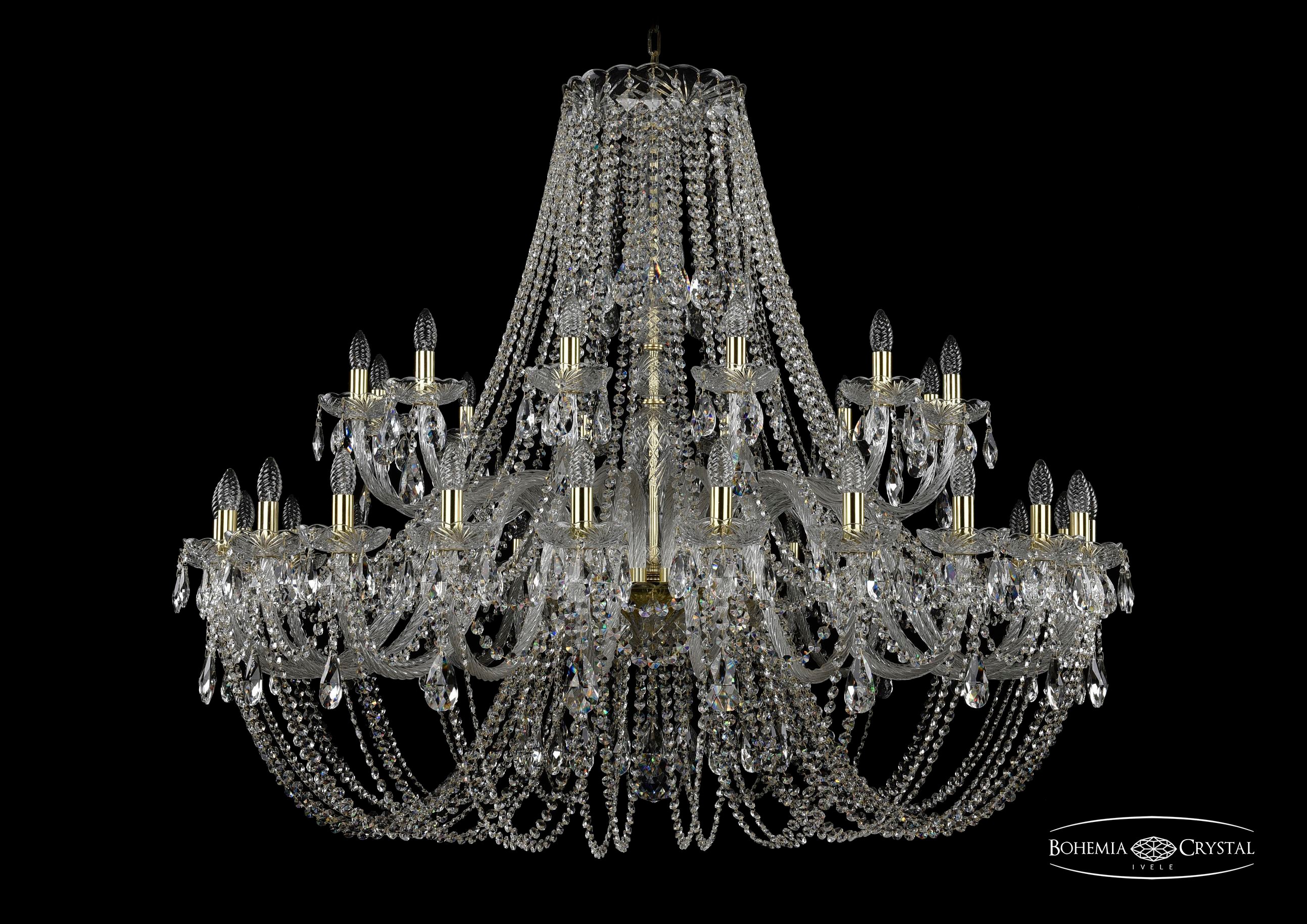 Подвесная хрустальная люстра 1406 Bohemia 1406/24+12/530 G
