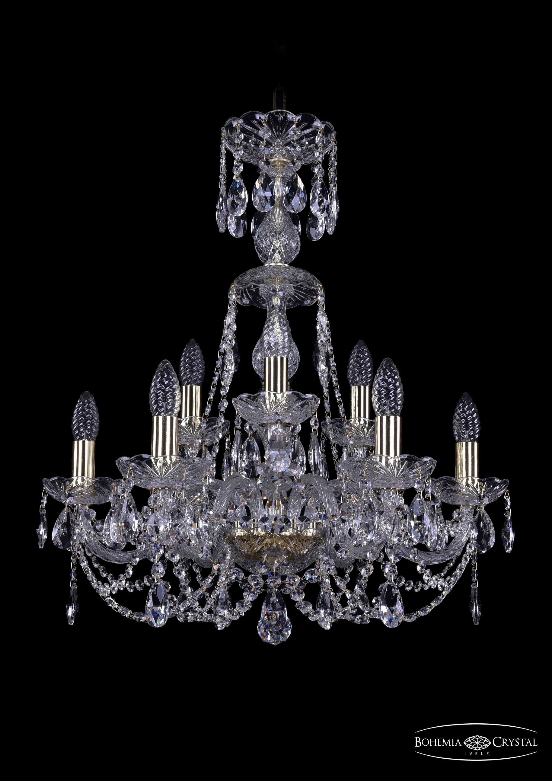 Подвесная хрустальная люстра 1406 Bohemia 1406/6+3/195/XL-64 G