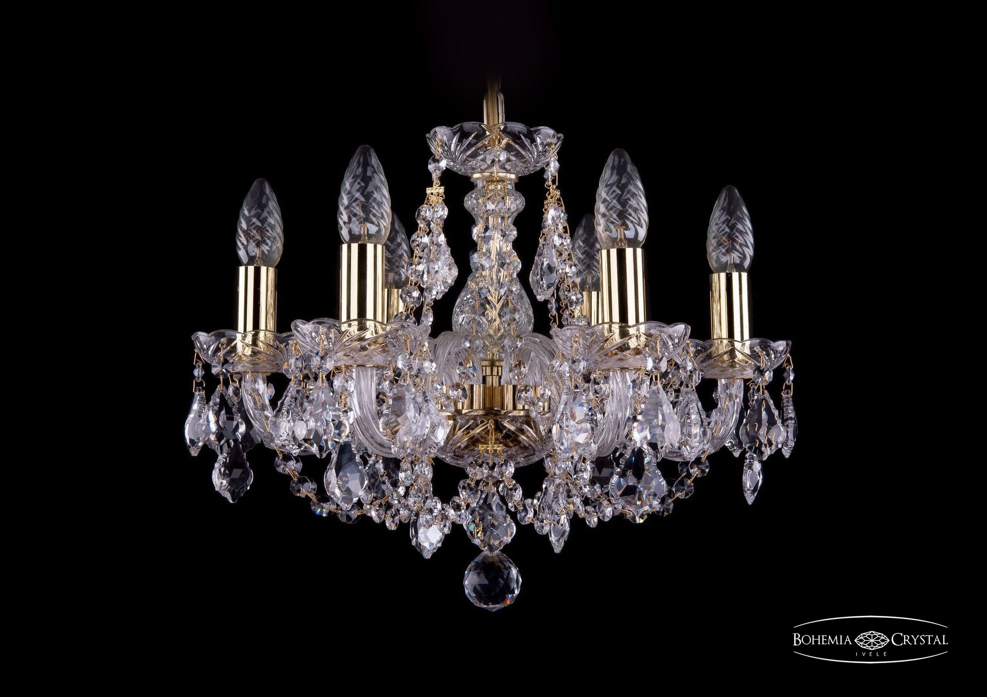 Подвесная хрустальная люстра 1406 Bohemia 1406/6/141 G Leafs