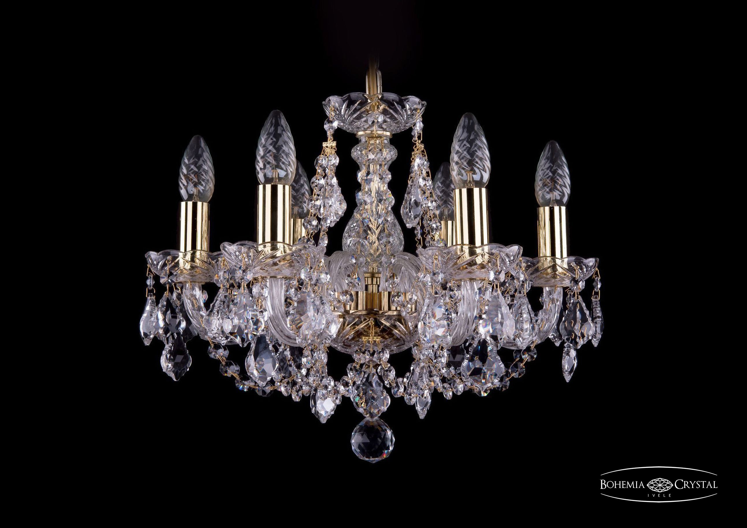 Подвесная хрустальная люстра 1406 Bohemia 1406/6/141 G Leafs