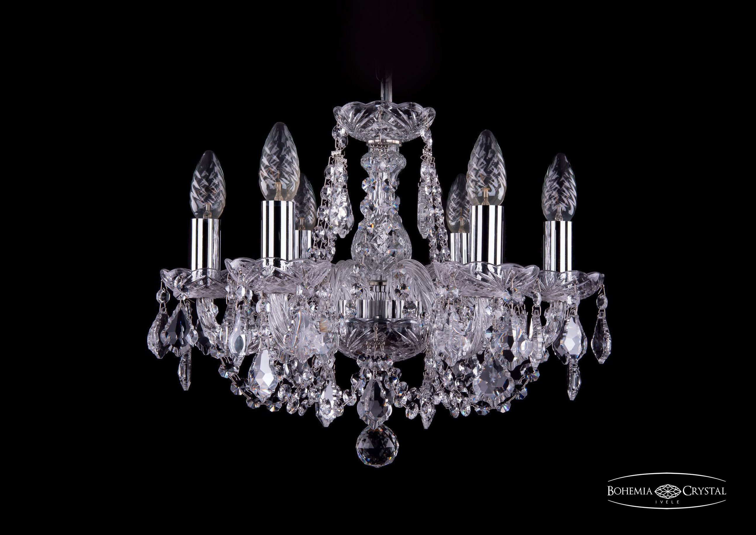 Подвесная хрустальная люстра 1406 Bohemia 1406/6/141 Ni Leafs
