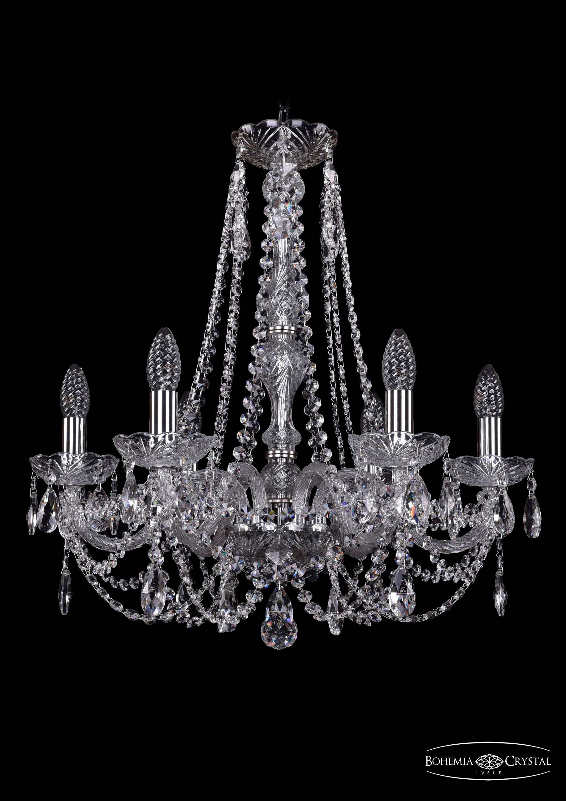 Подвесная хрустальная люстра 1406 Bohemia 1406/6/195/h-58 Ni