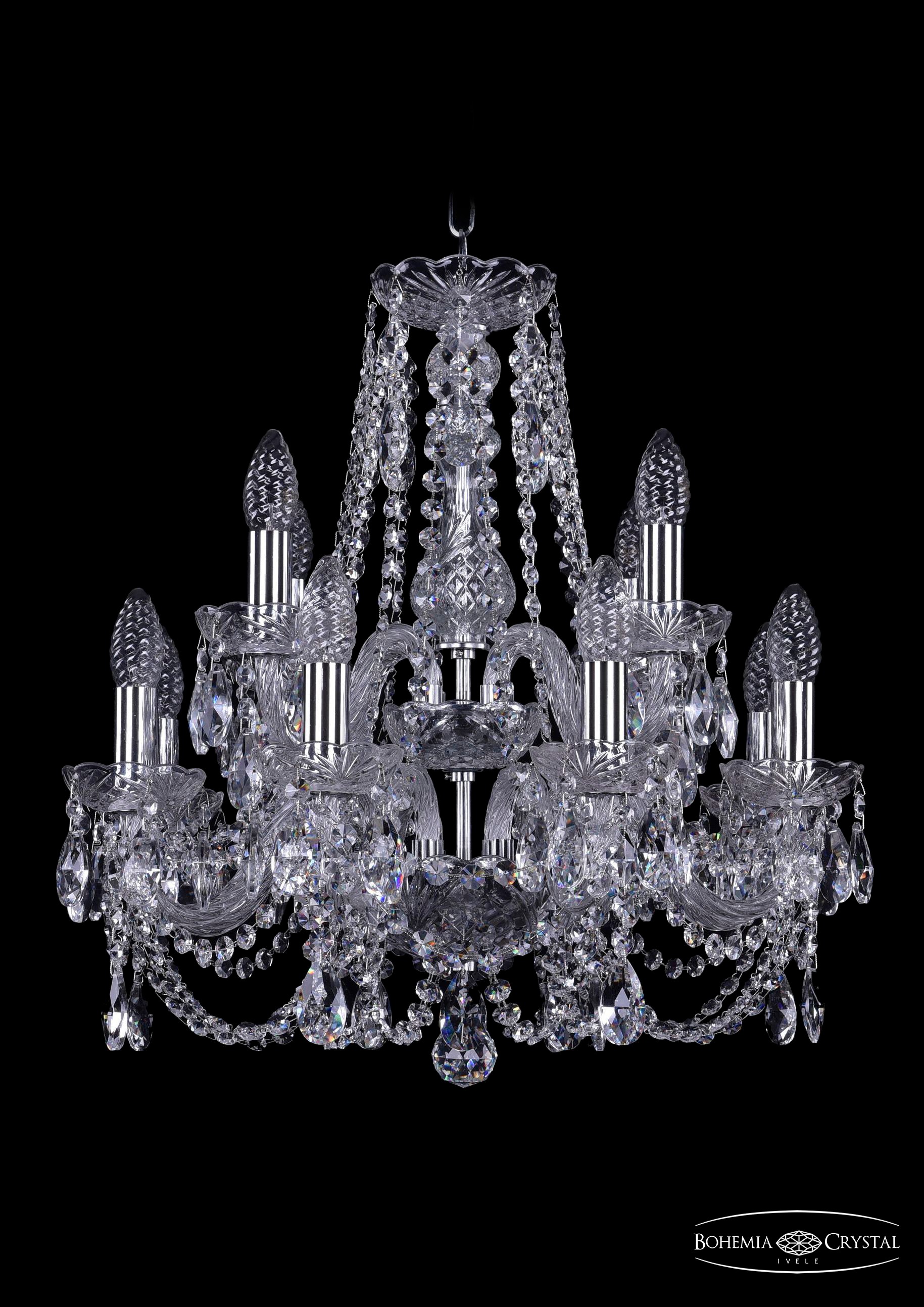 Подвесная хрустальная люстра 1406 Bohemia 1406/8+4/160/2d Ni