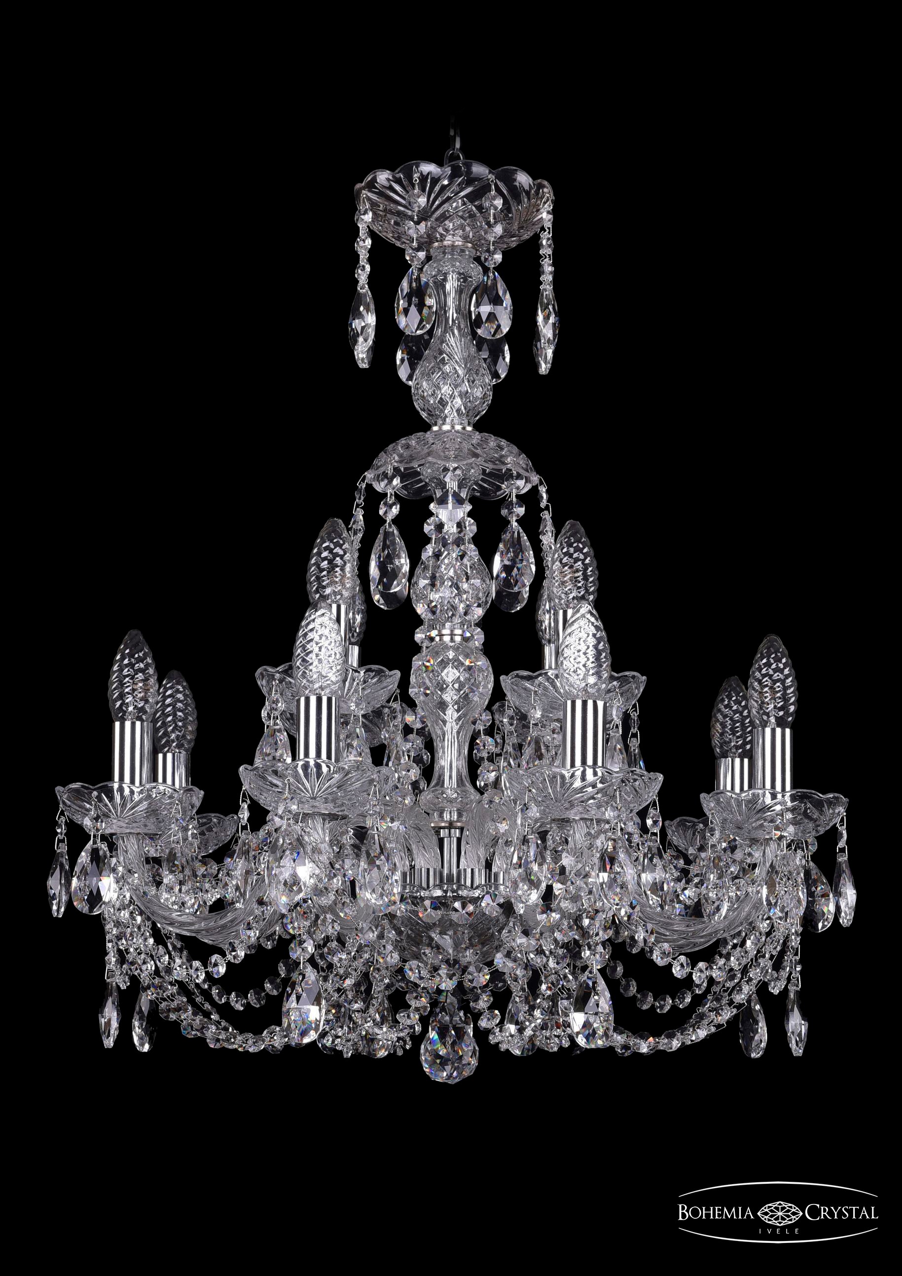 Подвесная хрустальная люстра 1406 Bohemia 1406/8+4/195/XL-64 Ni