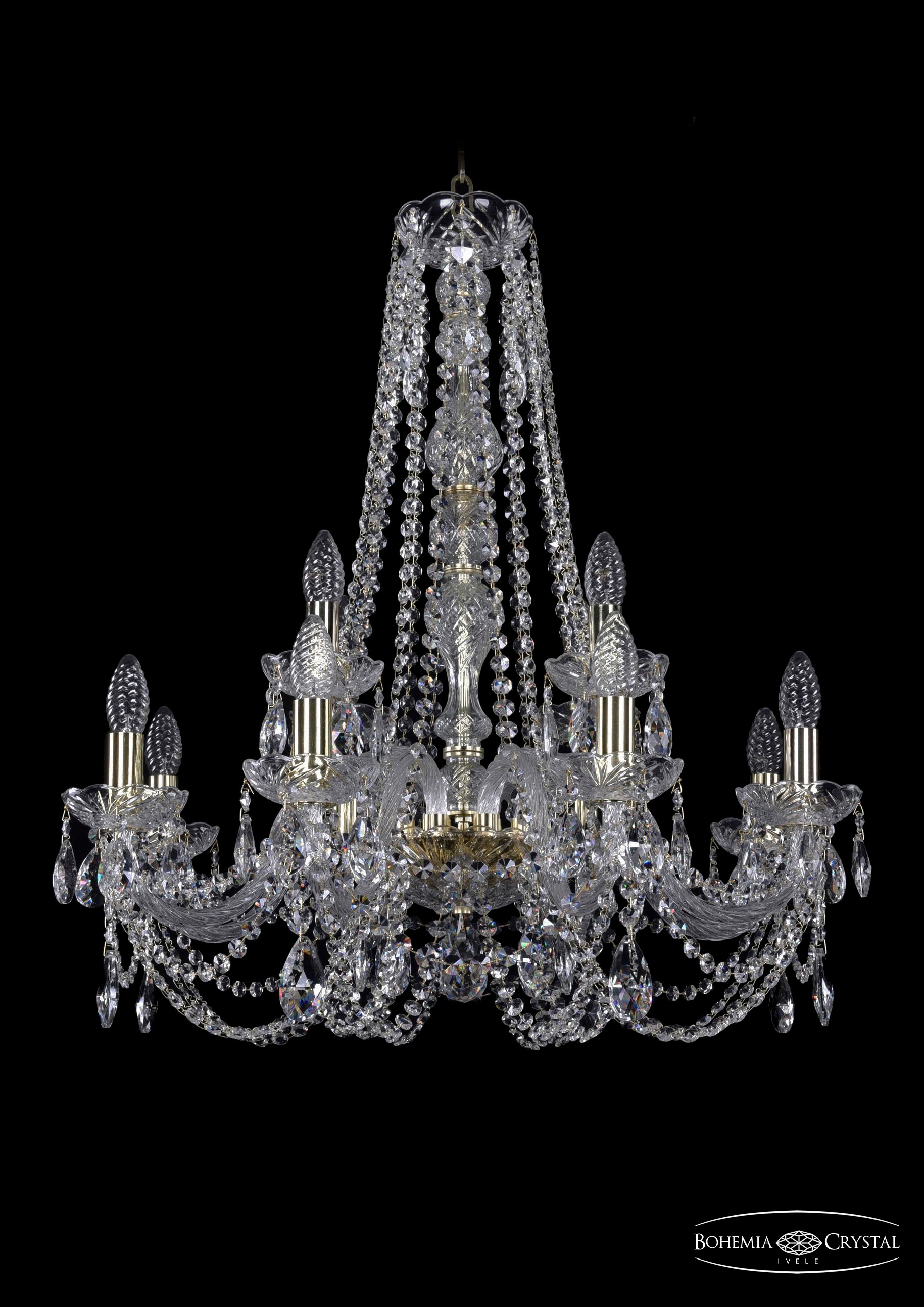 Подвесная хрустальная люстра 1406 Bohemia 1406/8+4/240/h-75 G