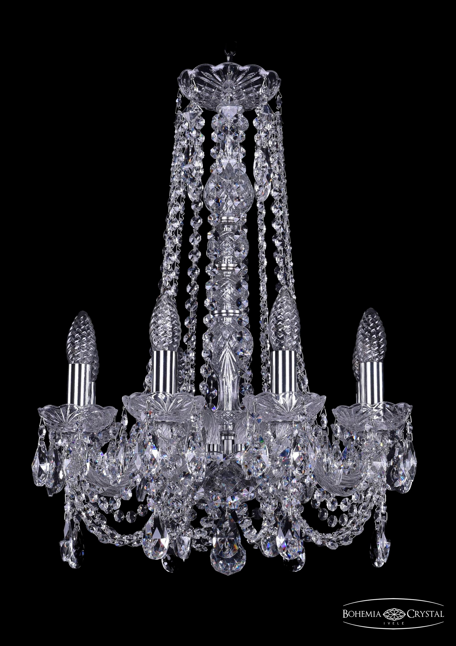 Подвесная хрустальная люстра 1406 Bohemia 1406/8/141/h-57 Ni