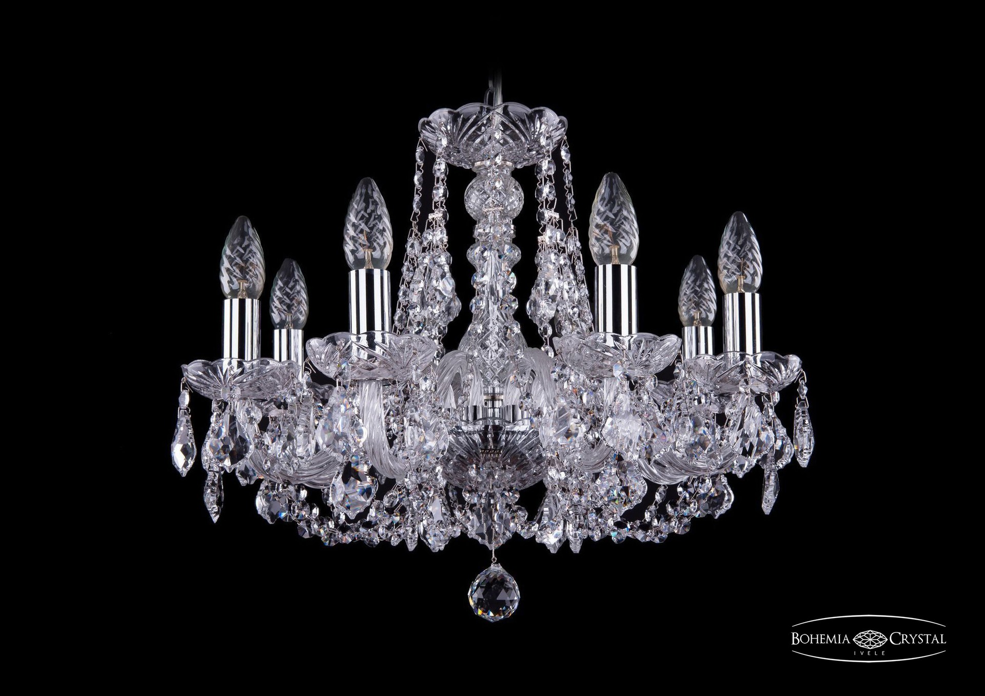 Подвесная хрустальная люстра 1406 Bohemia 1406/8/160 Ni Leafs