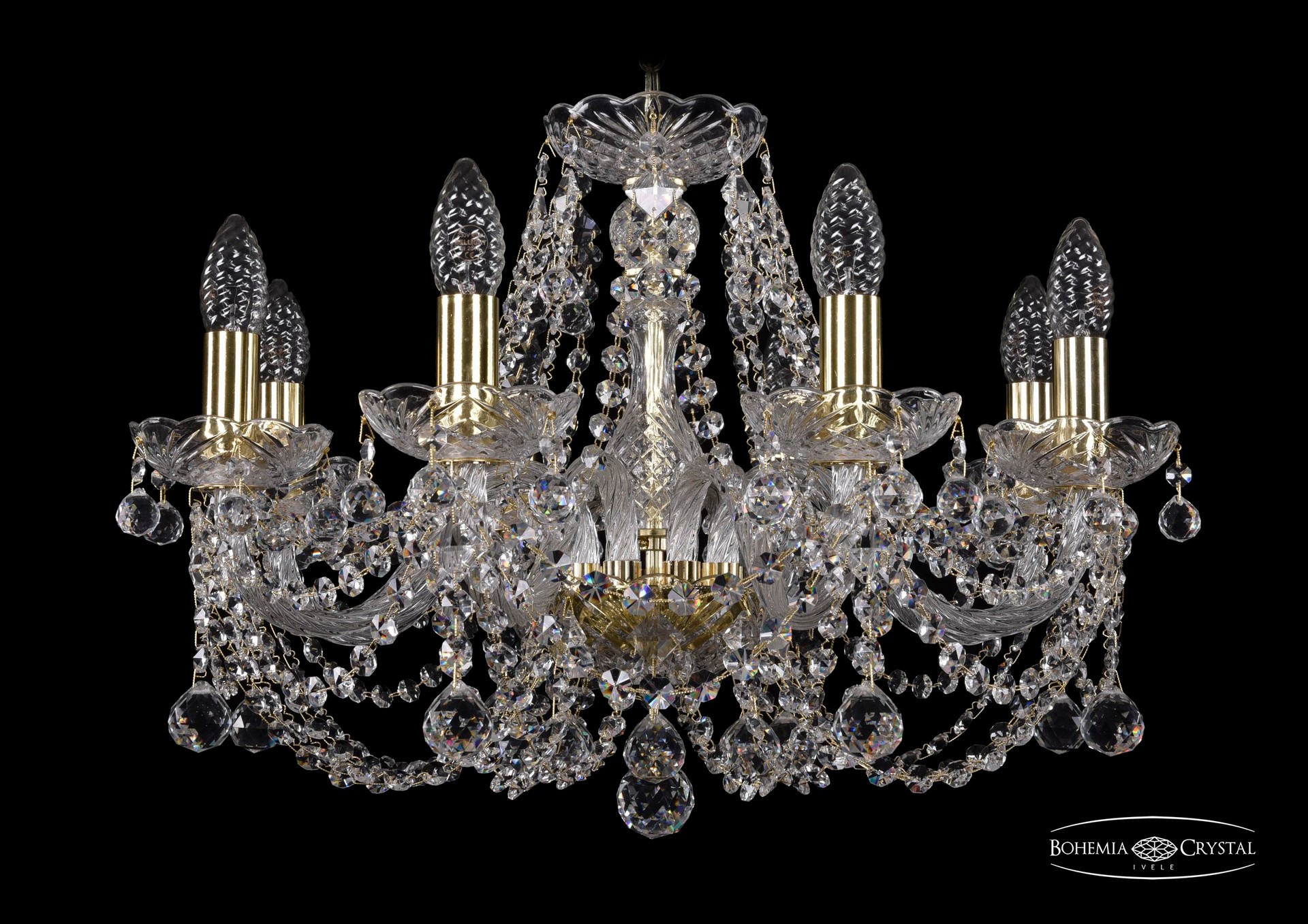 Подвесная хрустальная люстра 1406 Bohemia 1406/8/195 G Balls