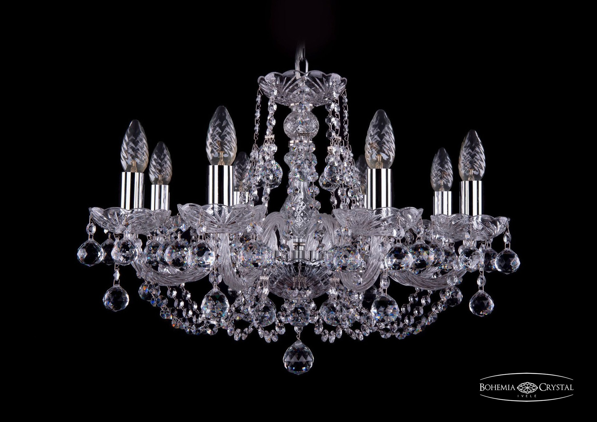 Подвесная хрустальная люстра 1406 Bohemia 1406/8/195 Ni Balls