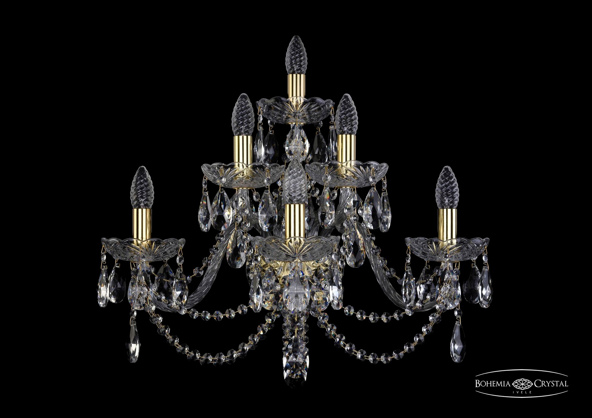 Настенное бра Bohemia 1406 1406B/3+2+1/240/XL/G