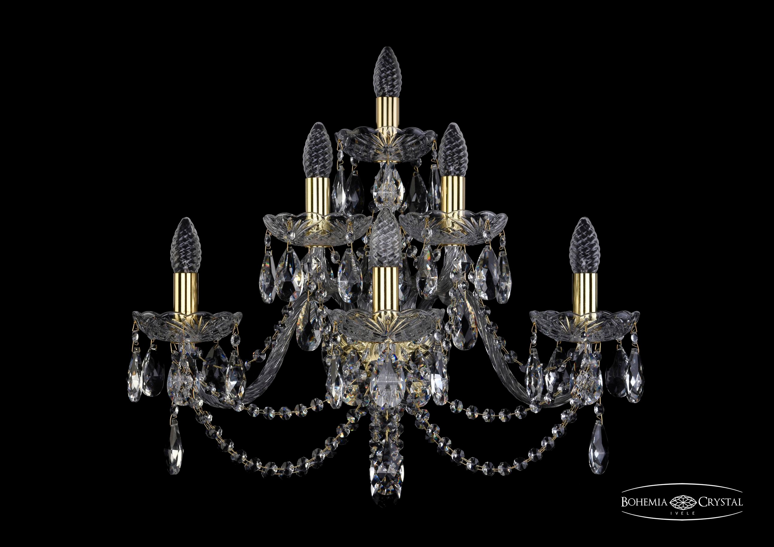 Настенное бра Bohemia 1406 1406B/3+2+1/240/XL/G