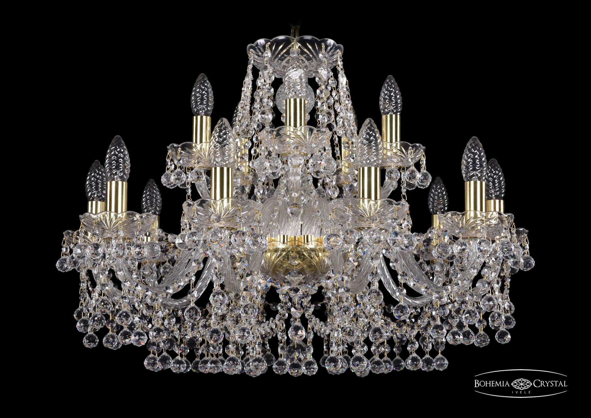 Подвесная хрустальная люстра 1409 Bohemia 1409/10+5/240 G