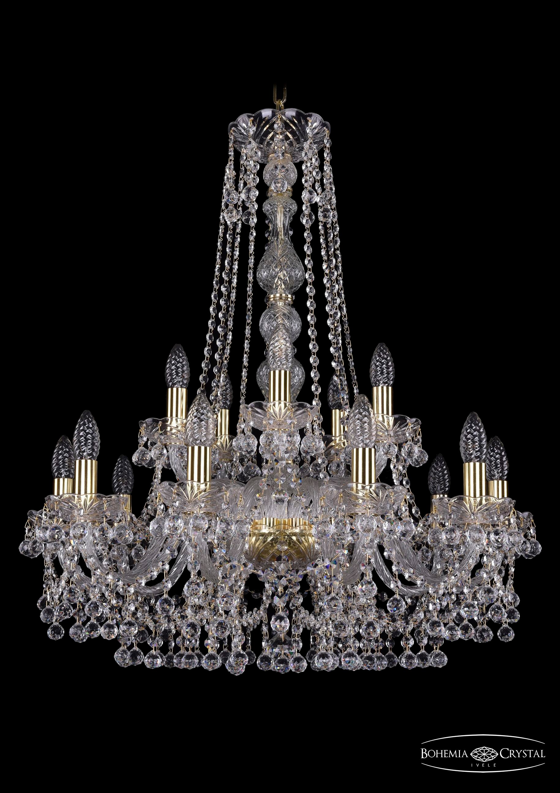 Подвесная хрустальная люстра 1409 Bohemia 1409/10+5/240/h-77 G