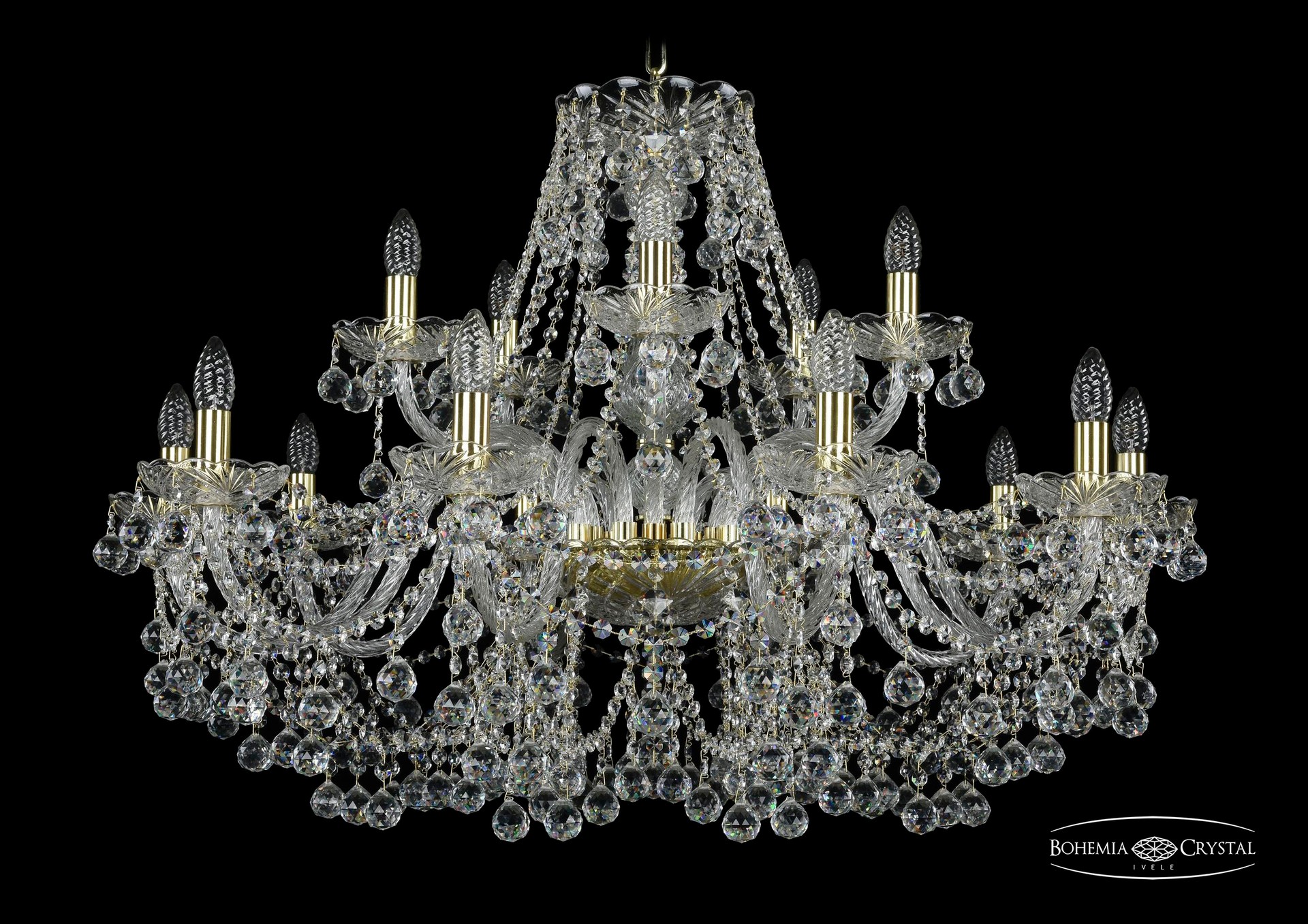 Подвесная хрустальная люстра 1409 Bohemia 1409/10+5/360 G