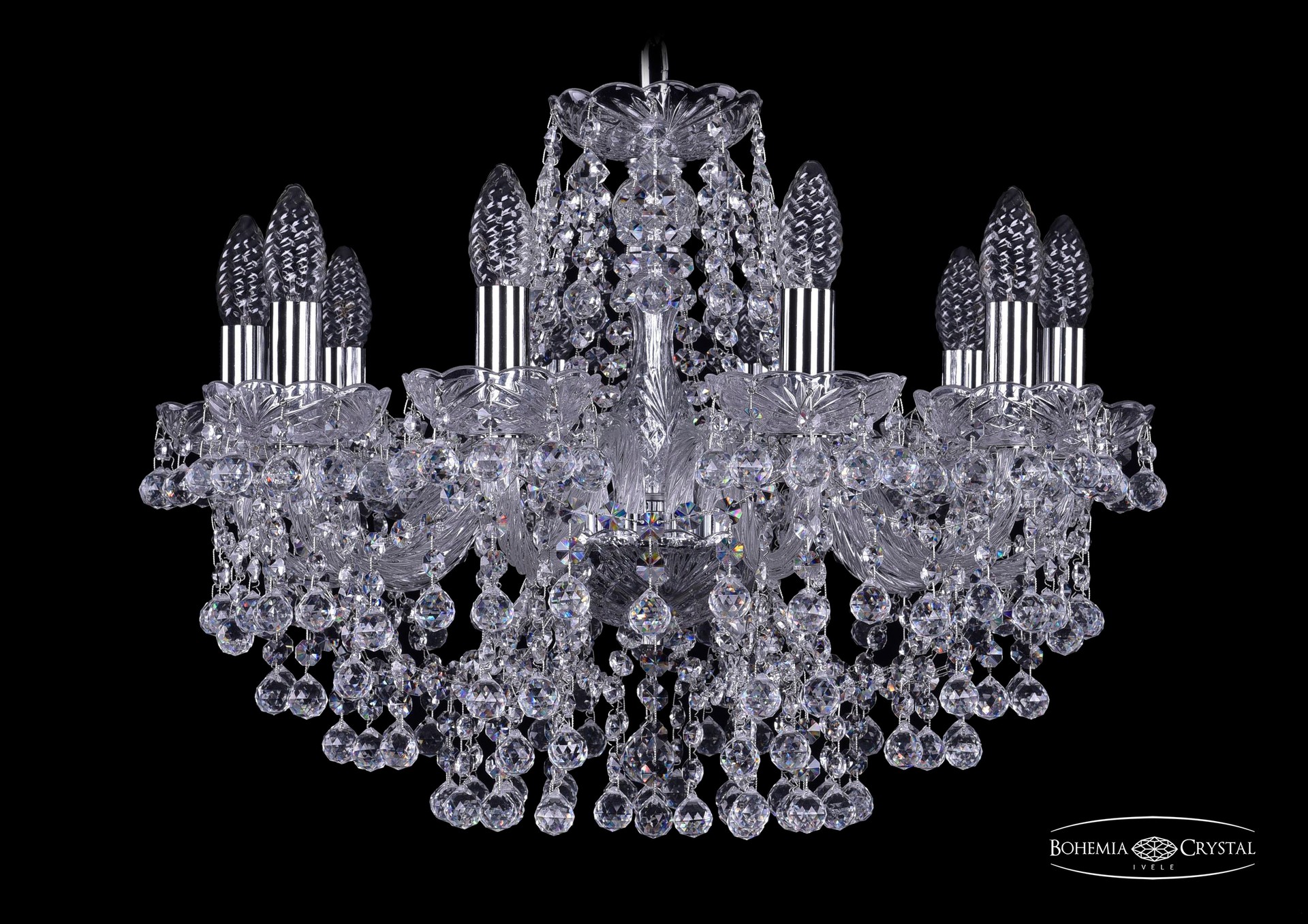 Подвесная хрустальная люстра 1409 Bohemia 1409/10/195 Ni