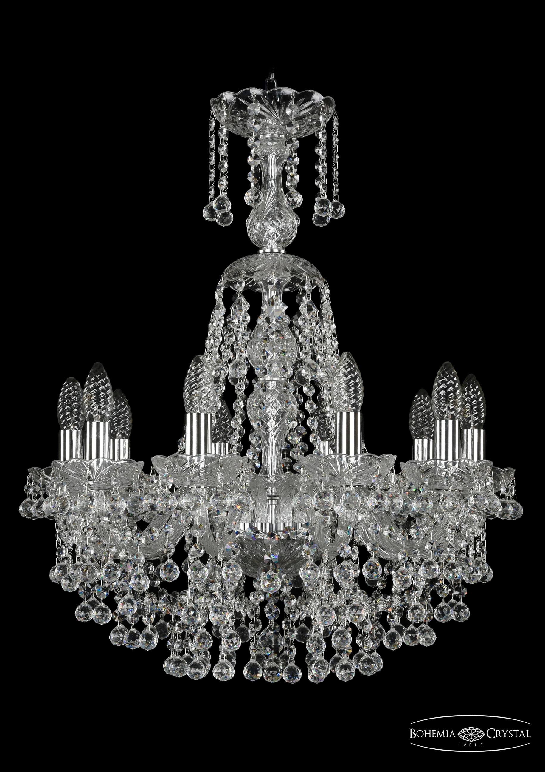 Подвесная хрустальная люстра 1409 Bohemia 1409/10/195/XL-67 Ni