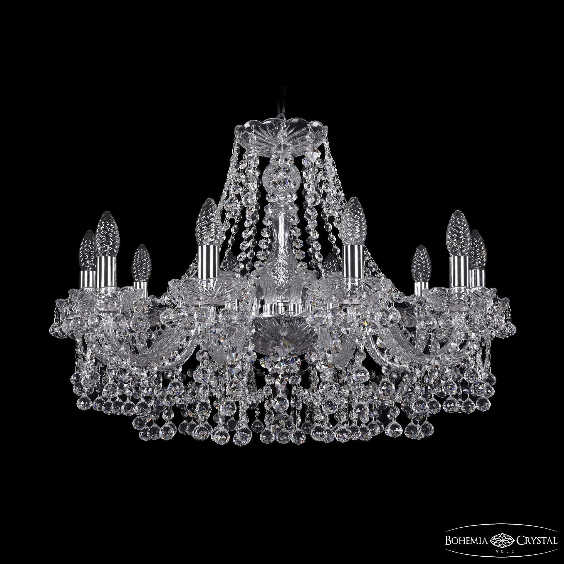 Подвесная хрустальная люстра 1409 Bohemia 1409/10/240 Ni