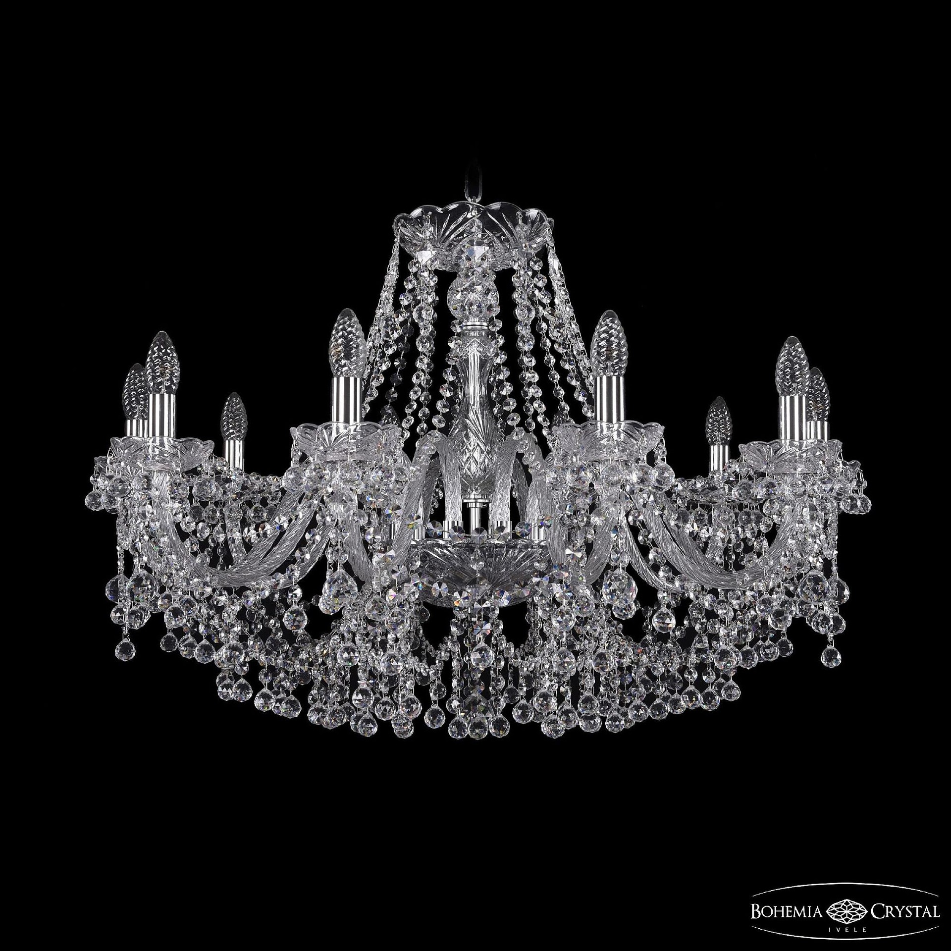 Подвесная хрустальная люстра 1409 Bohemia 1409/10/300 Ni