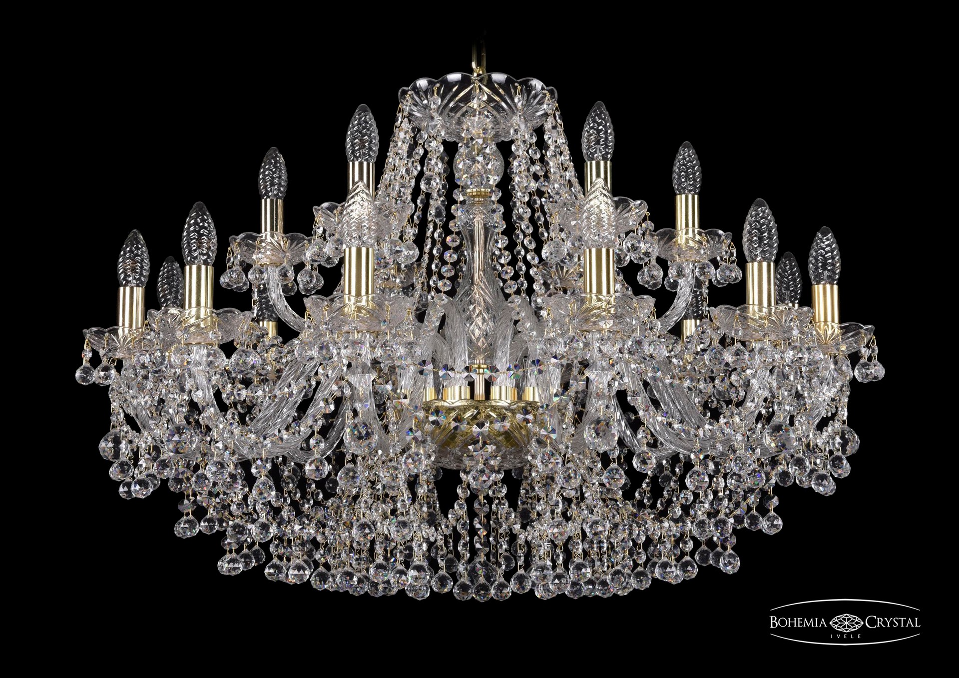 Подвесная хрустальная люстра 1409 Bohemia 1409/12+6/300 G