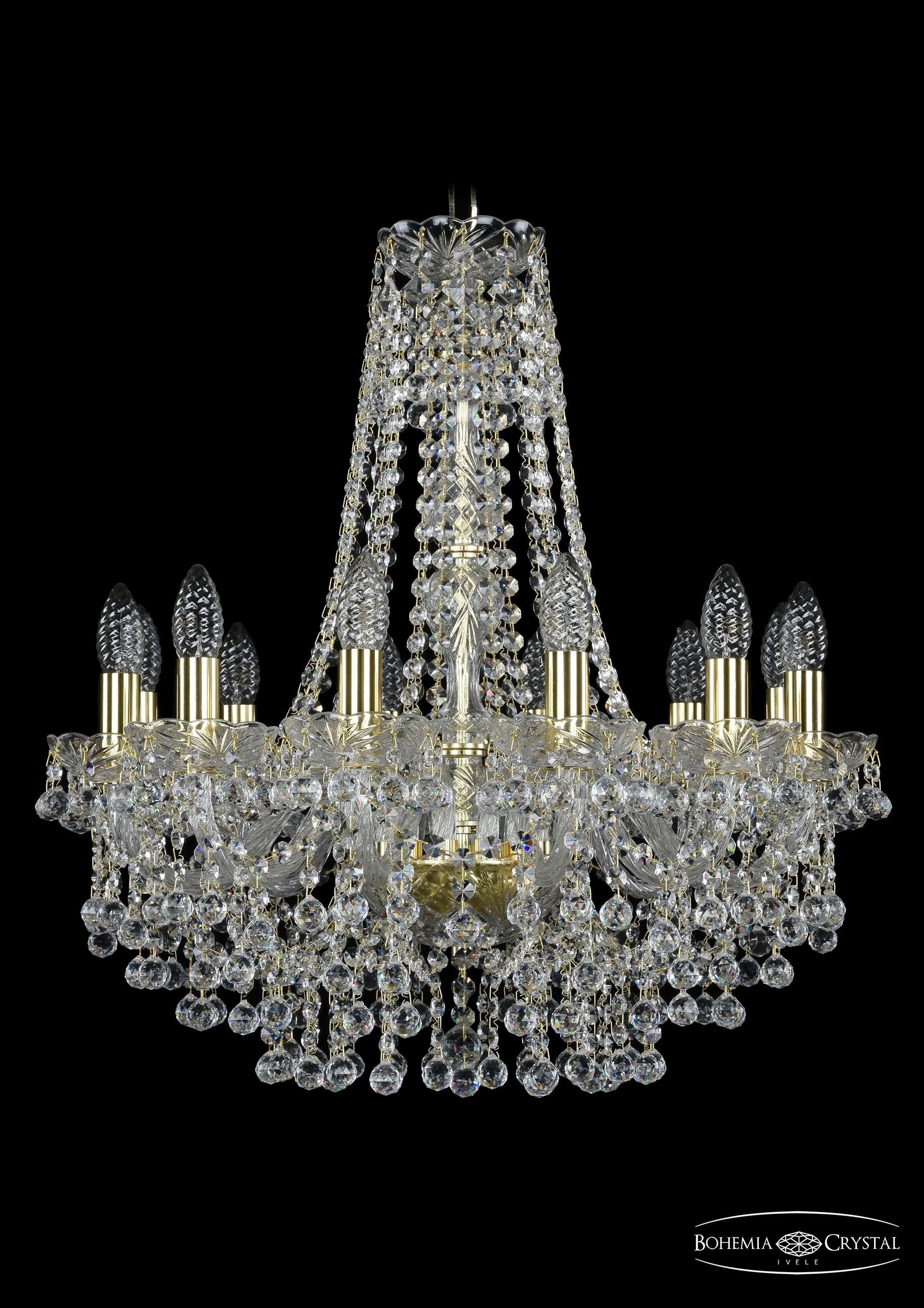 Подвесная хрустальная люстра 1409 Bohemia 1409/12/195/h-63 G