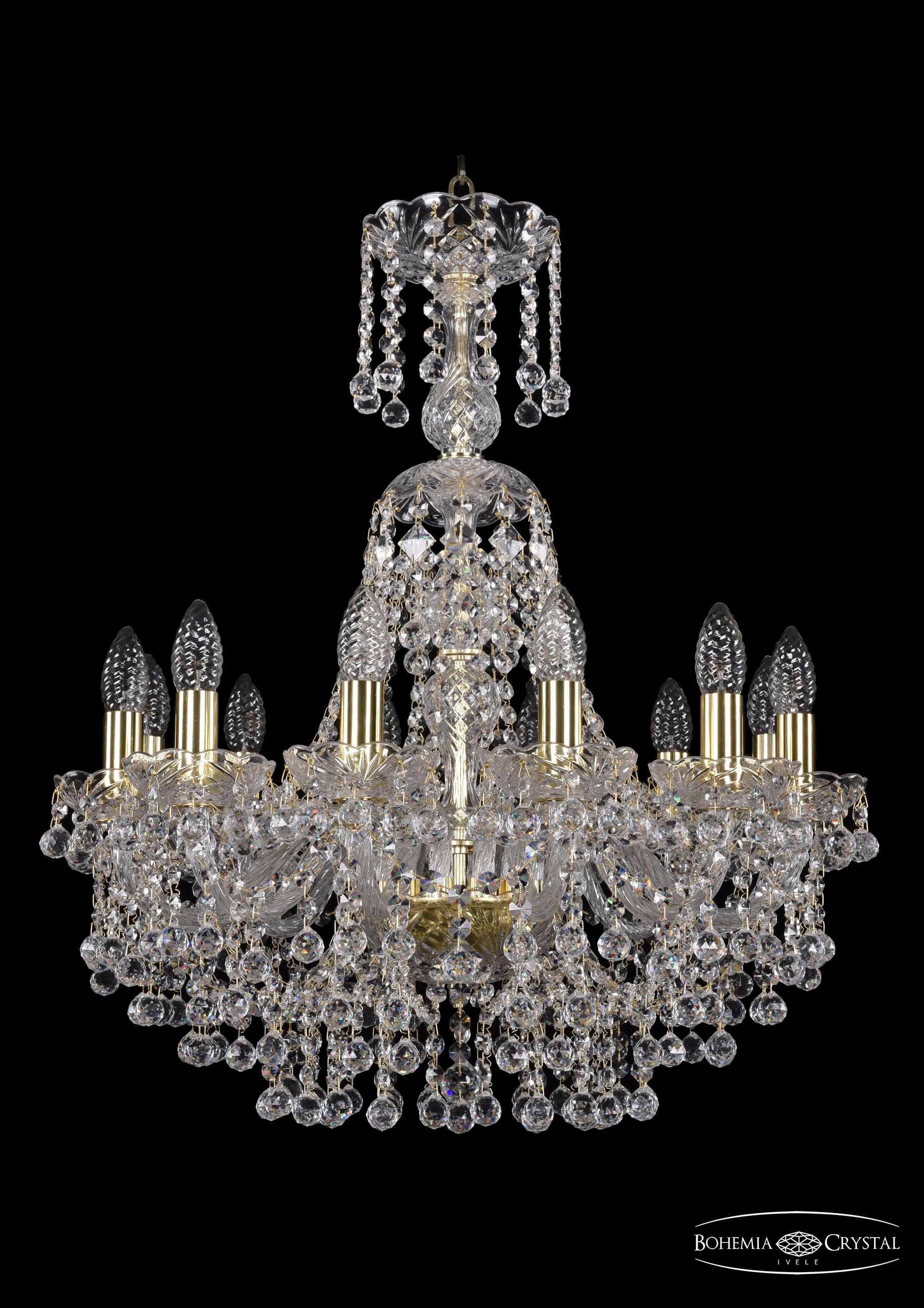 Подвесная хрустальная люстра 1409 Bohemia 1409/12/195/XL-68 G