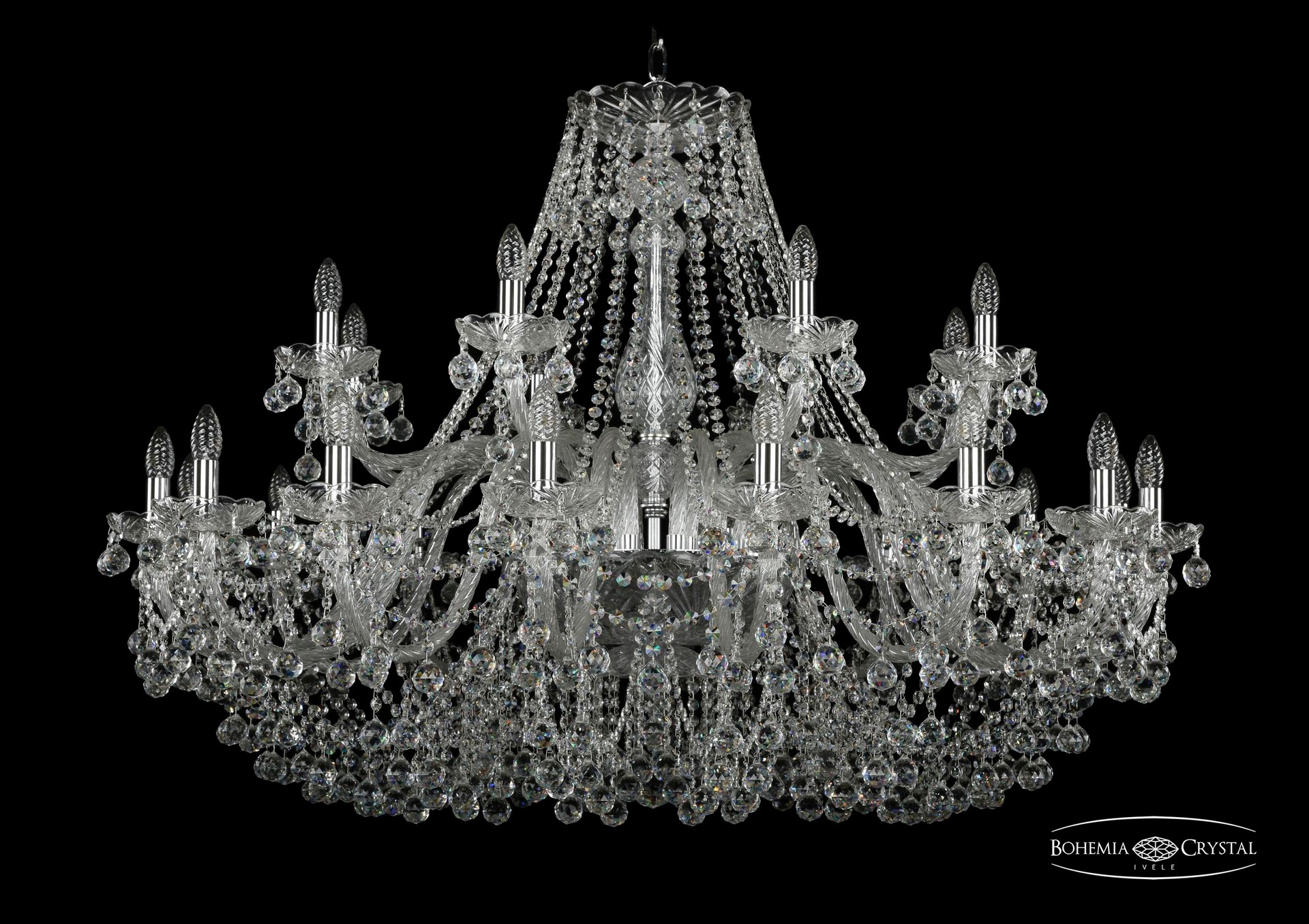 Подвесная хрустальная люстра 1409 Bohemia 1409/16+8/460 Ni