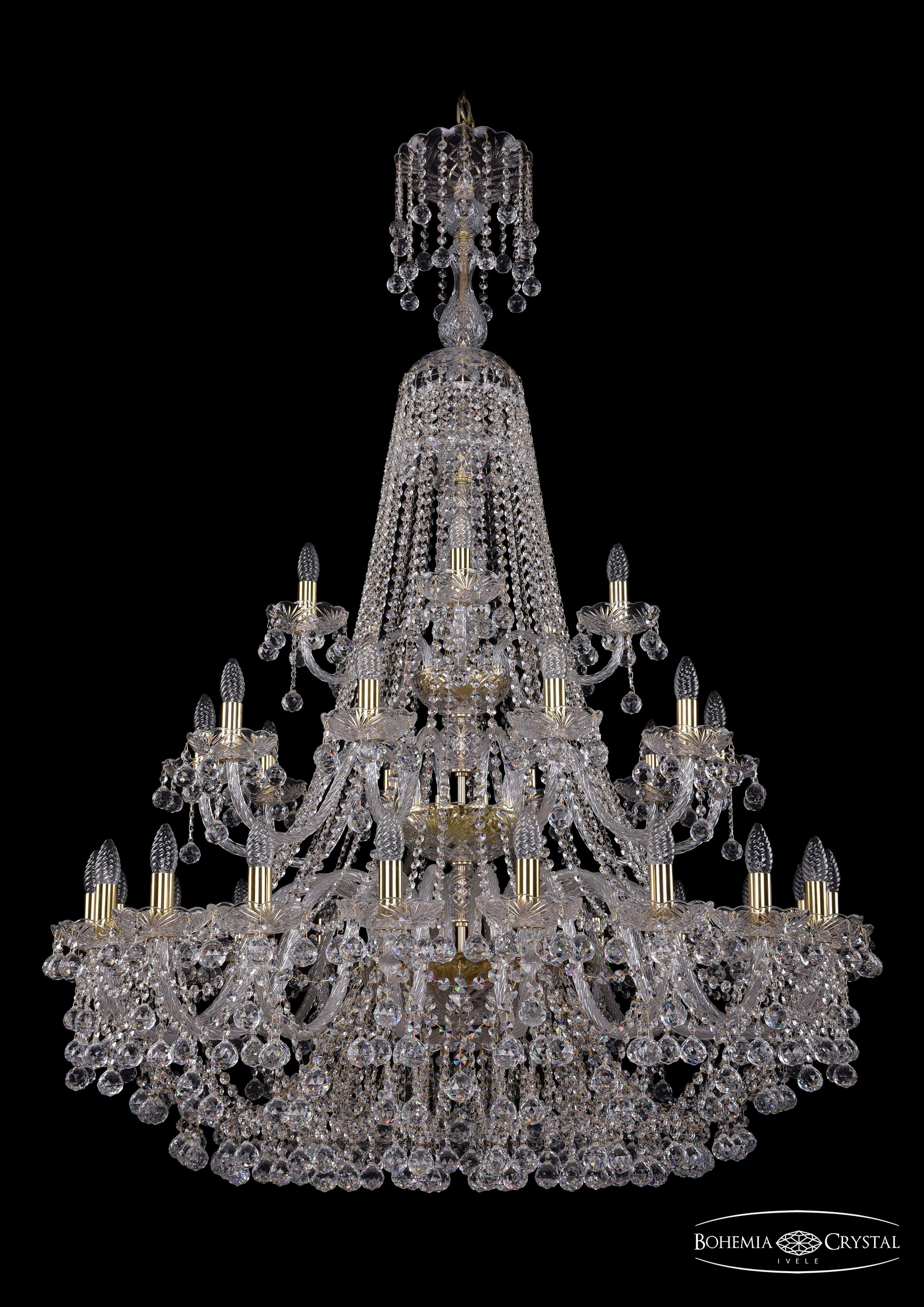 Подвесная хрустальная люстра 1409 Bohemia 1409/20+10+5/400/XL-159/3d G