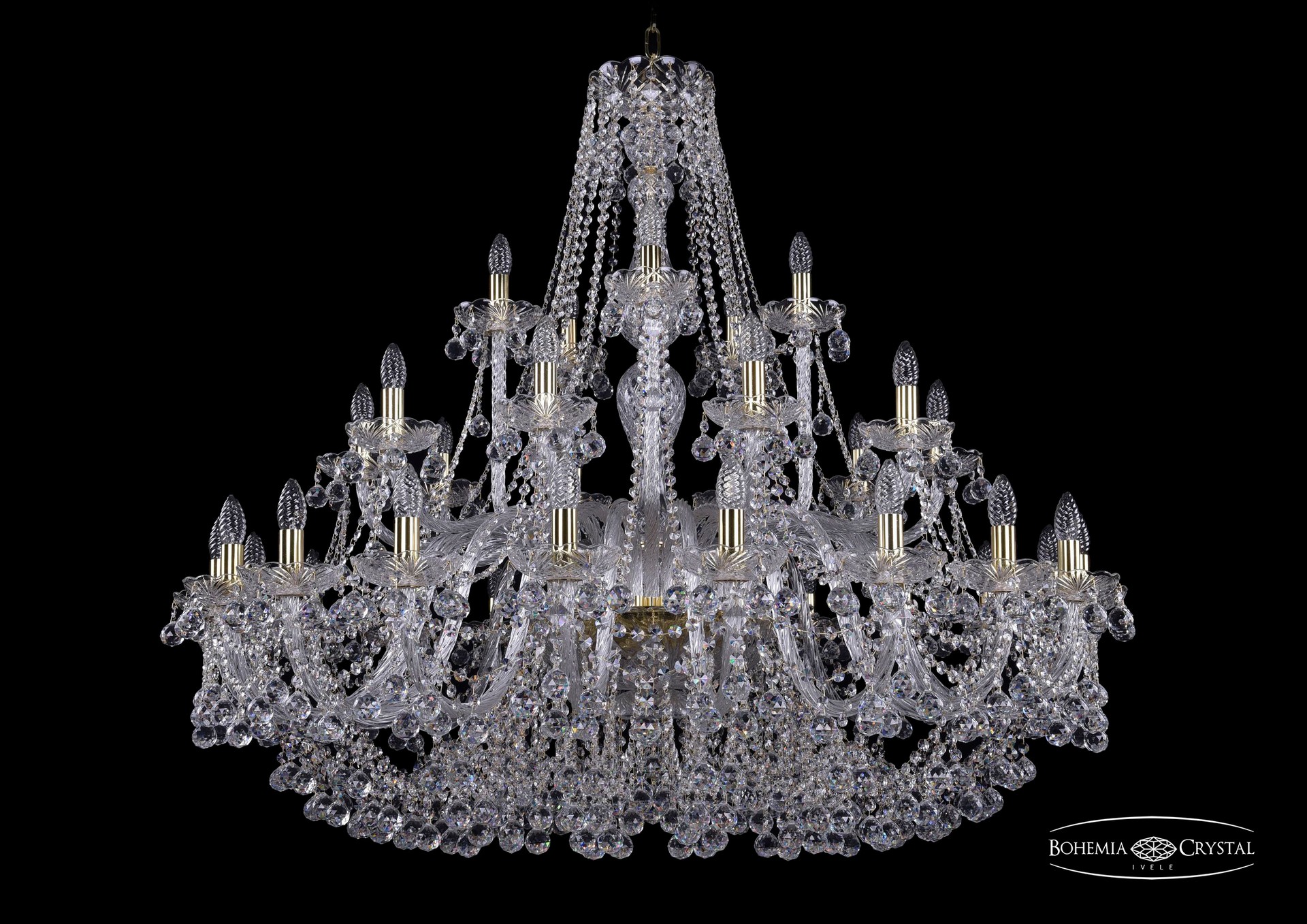 Подвесная хрустальная люстра 1409 Bohemia 1409/20+10+5/460 G