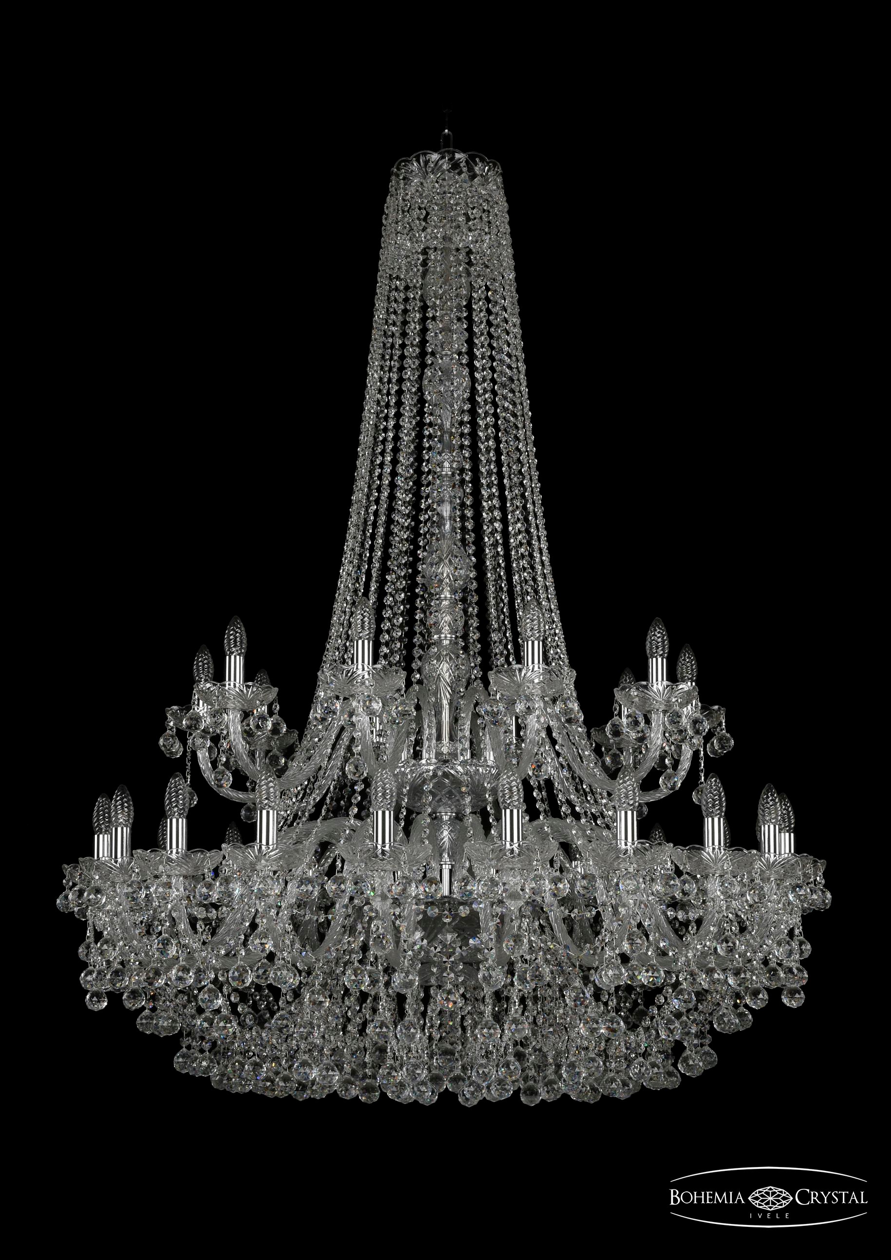 Подвесная хрустальная люстра 1409 Bohemia 1409/20+10/400/h-152/2d Ni