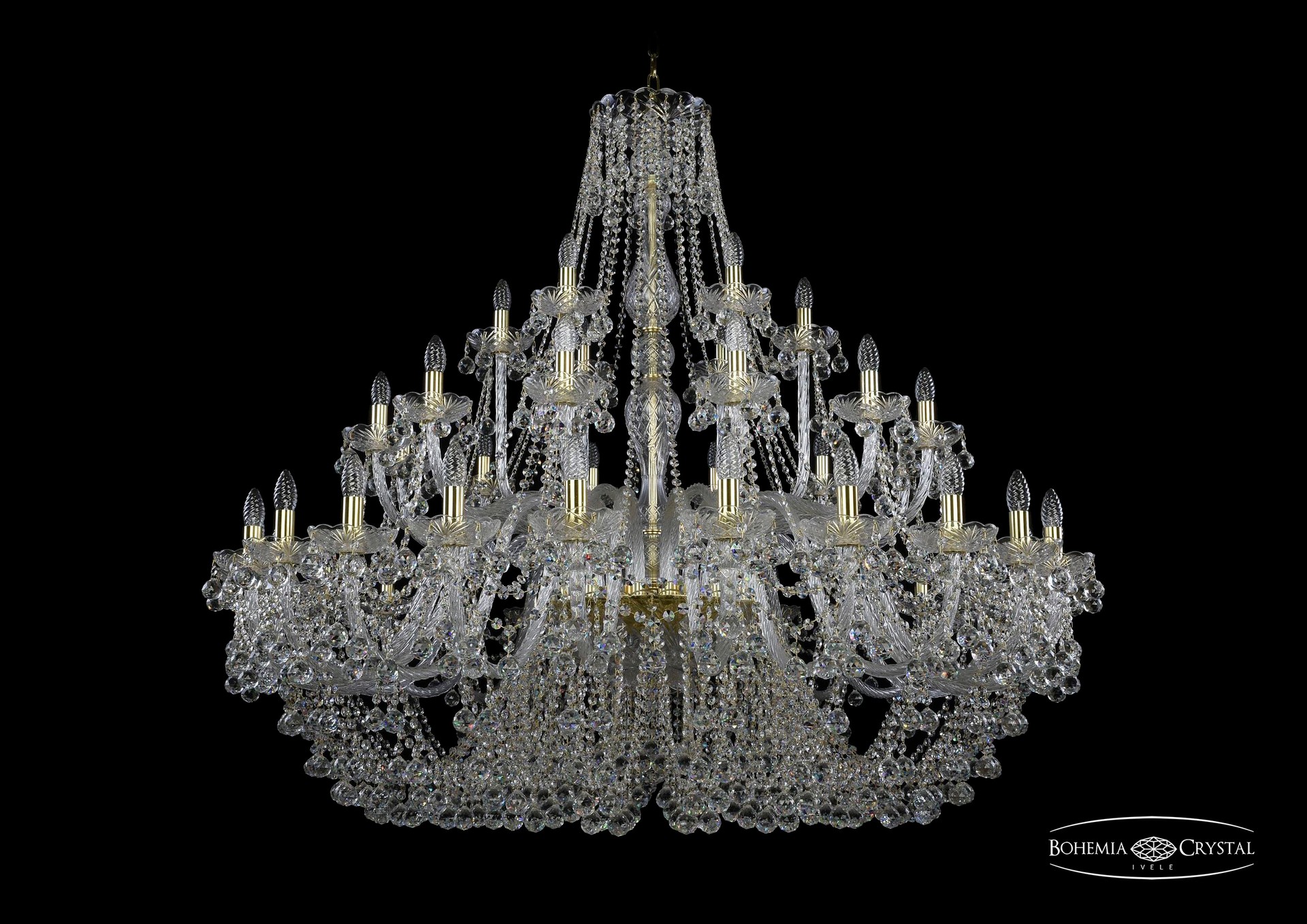 Подвесная хрустальная люстра 1409 Bohemia 1409/24+12+6/530 G