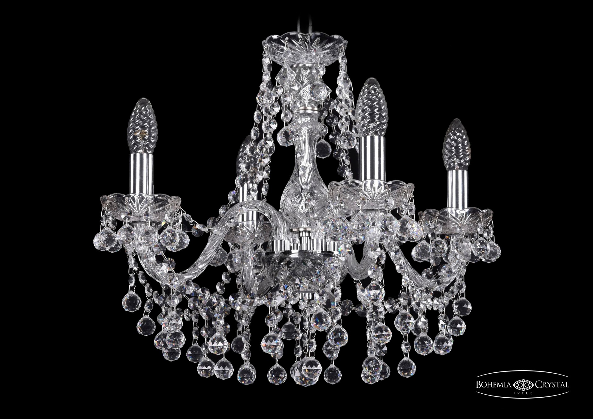 Подвесная хрустальная люстра 1409 Bohemia 1409/4/160 Ni