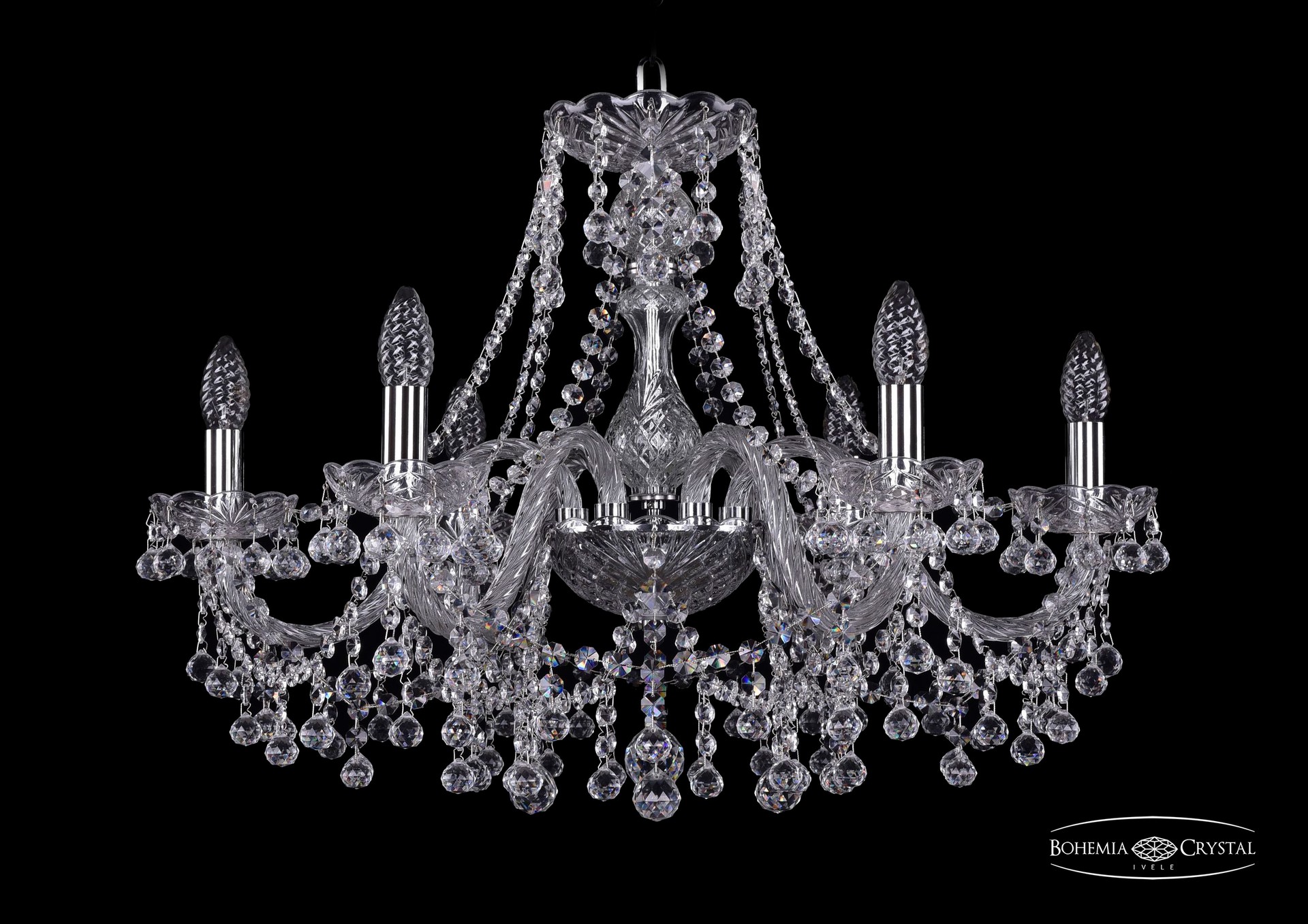 Подвесная хрустальная люстра 1409 Bohemia 1409/6/240 Ni