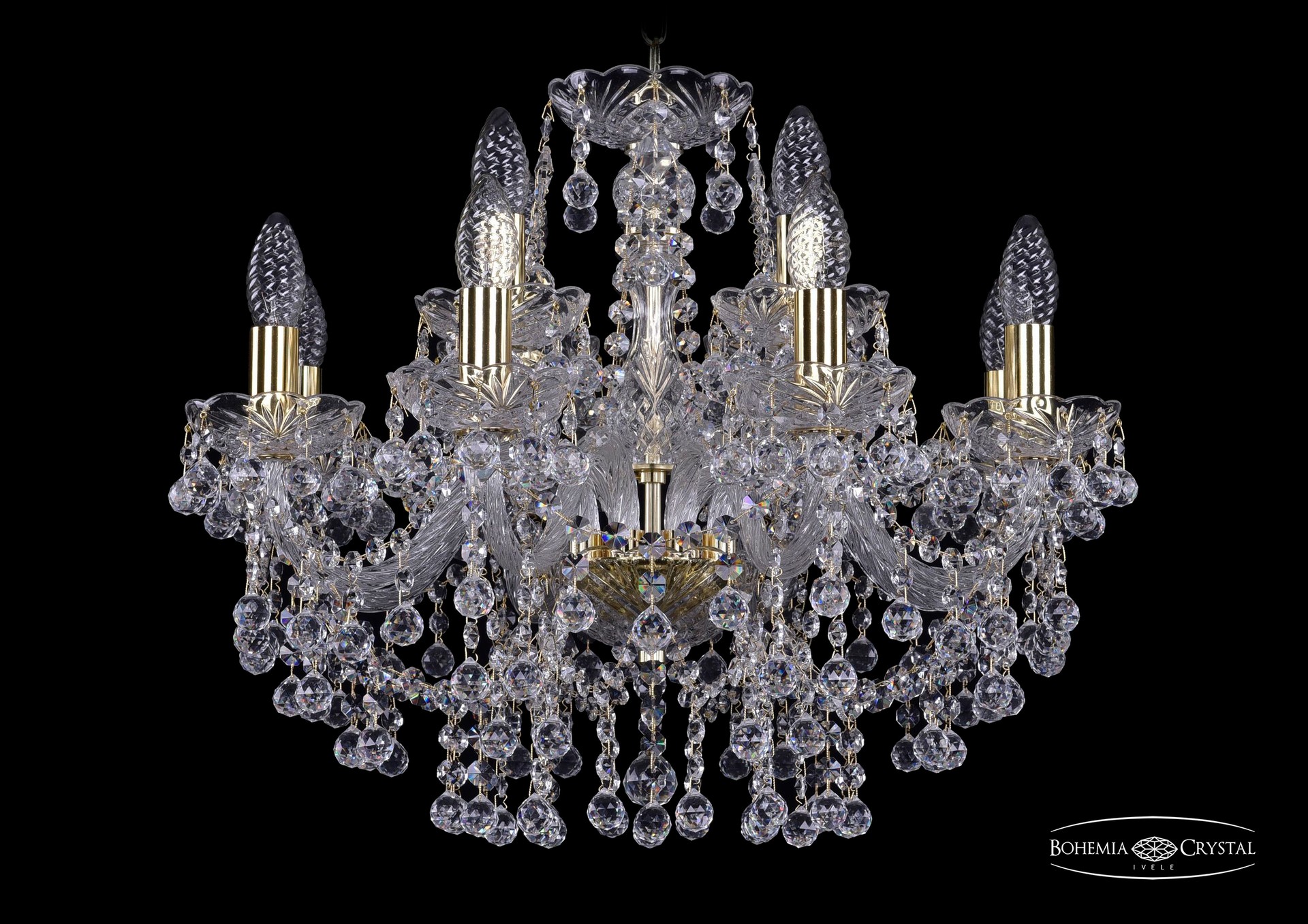 Подвесная хрустальная люстра 1409 Bohemia 1409/8+4/195 G