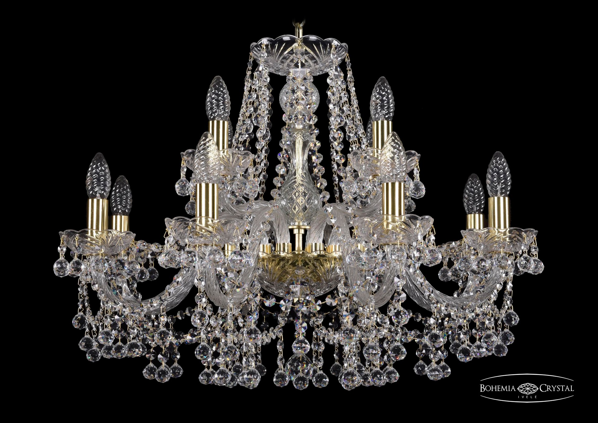 Подвесная хрустальная люстра 1409 Bohemia 1409/8+4/240 G